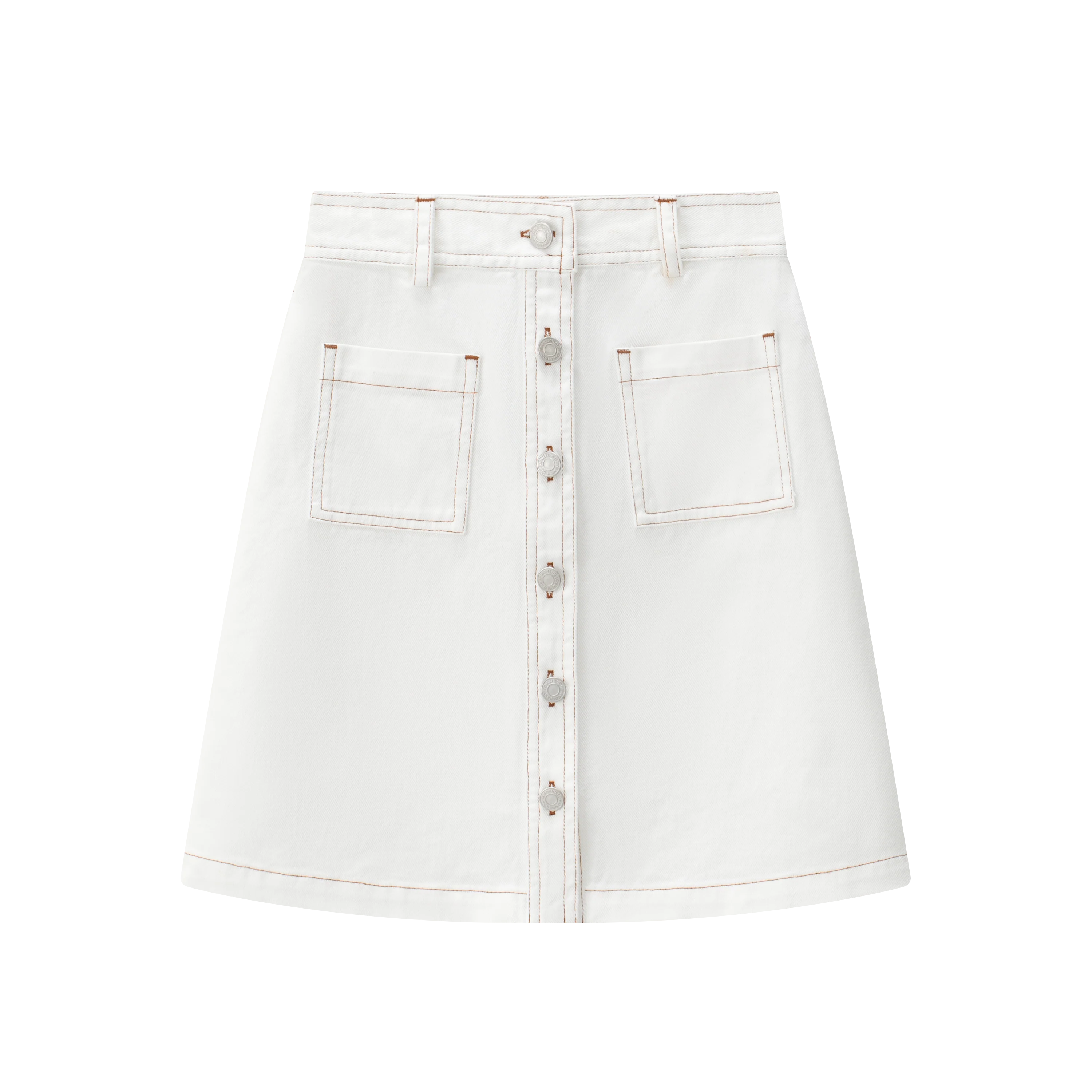 Coco Blanc White Denim Skirt (Pocket In Back)