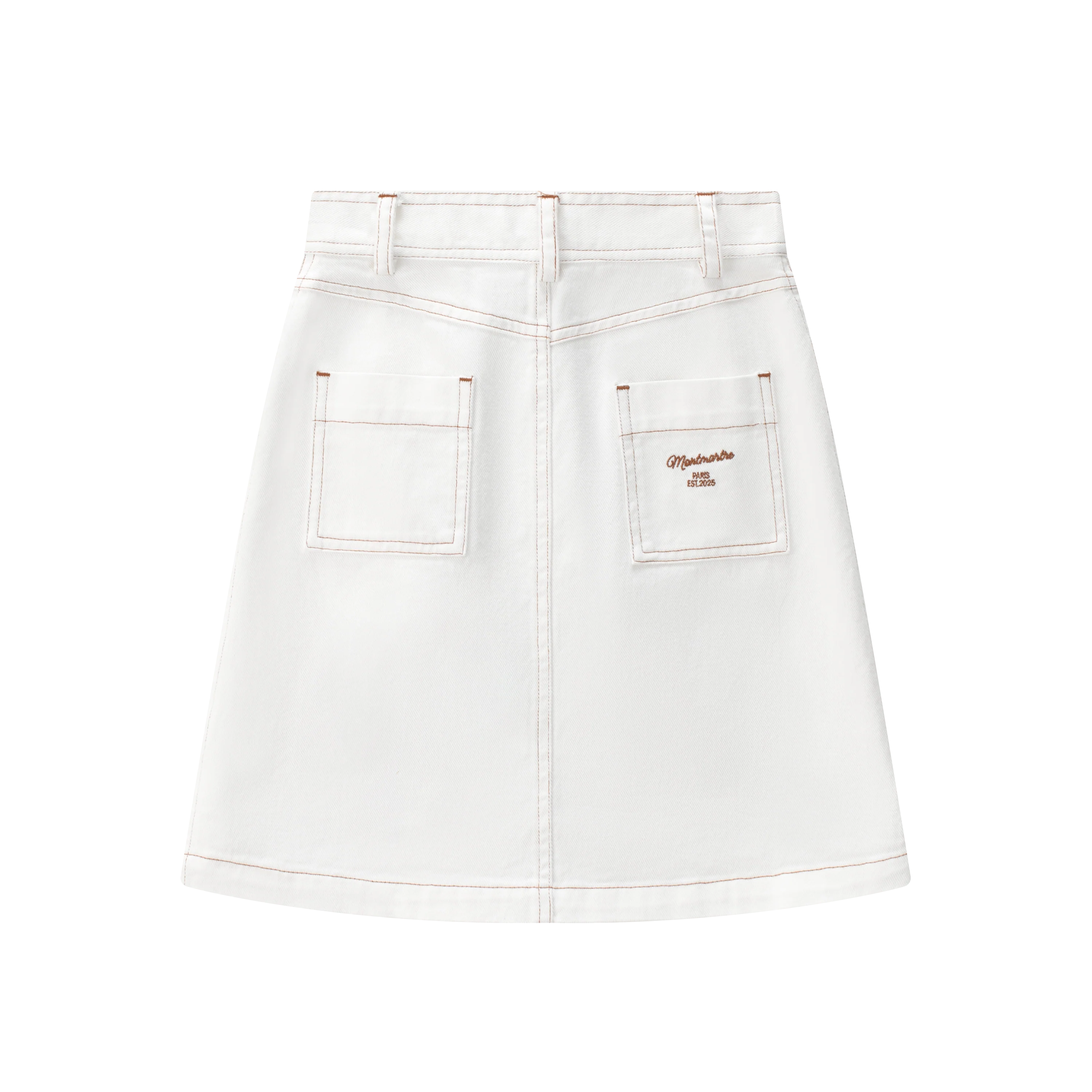 Coco Blanc White Denim Skirt (Pocket In Back) - Image 2