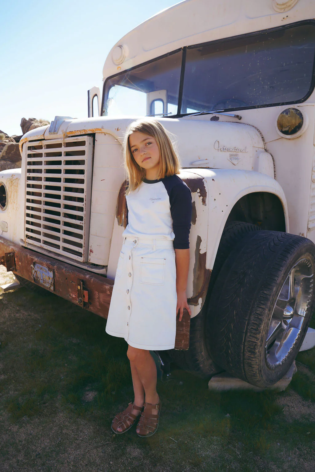 Coco Blanc White Denim Skirt (Pocket In Back) - Image 3
