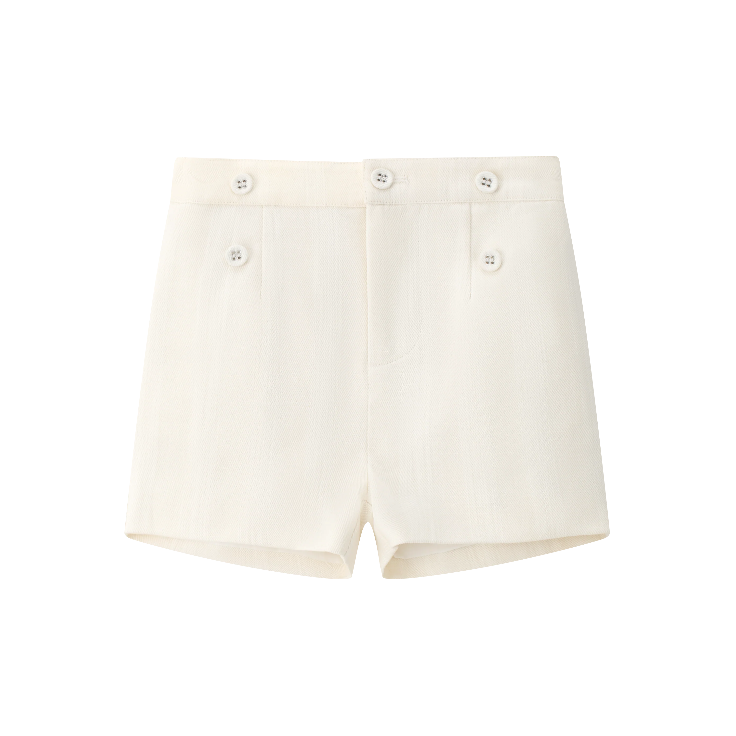 Coco Blanc White Double Button Shorts