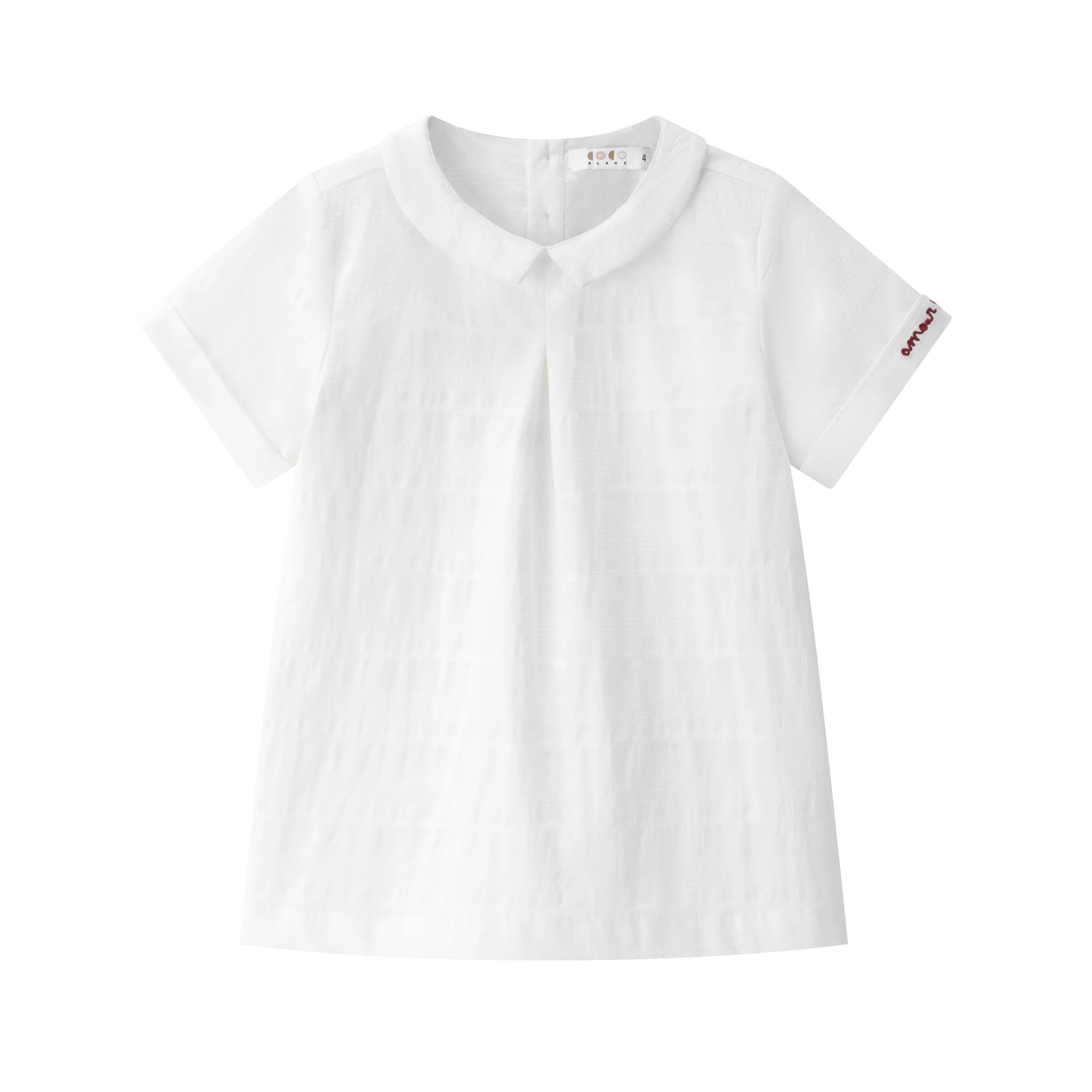 Coco Blanc White Peter Pan Linear Shirt