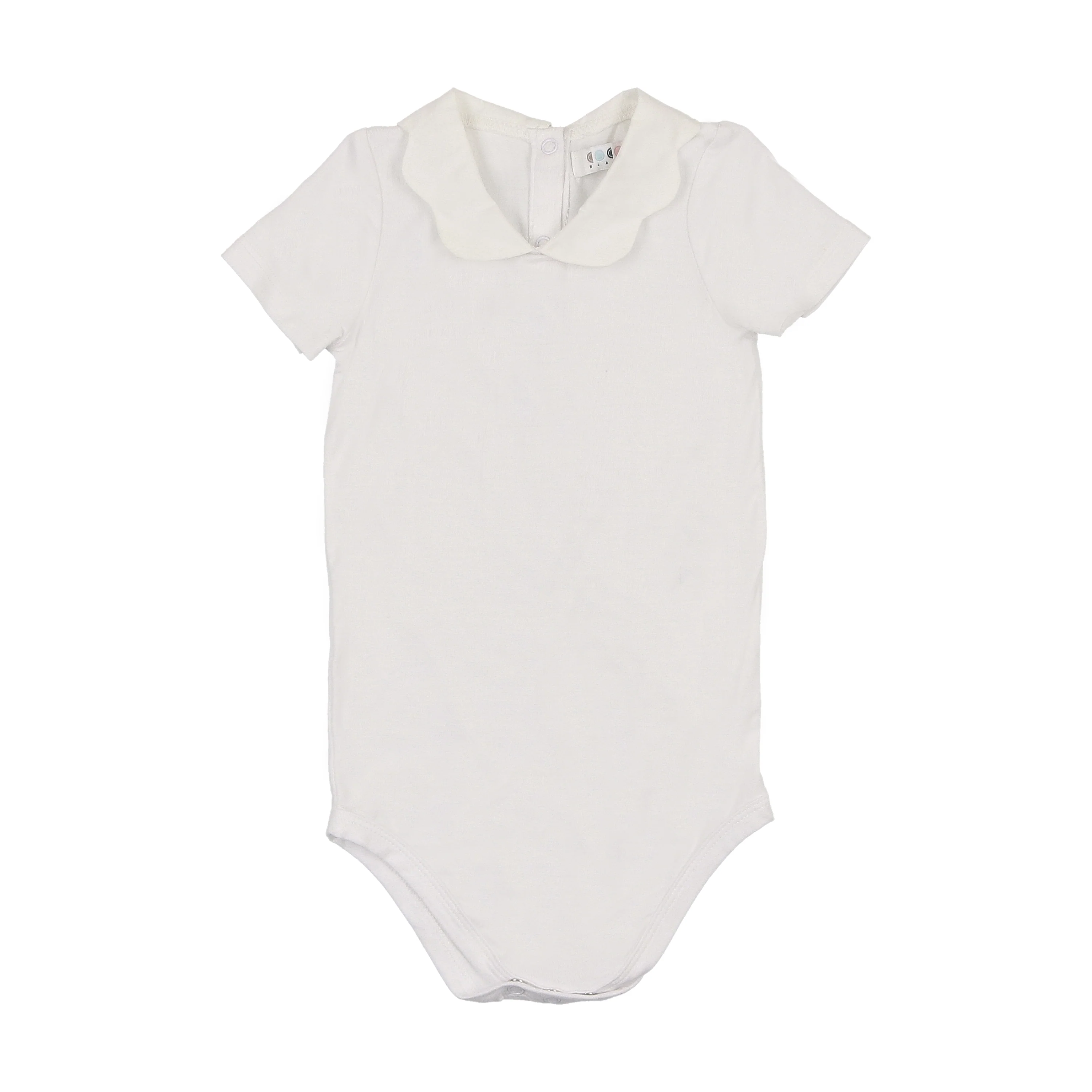 Coco Blanc white Scalloped Peter Pan Onesie