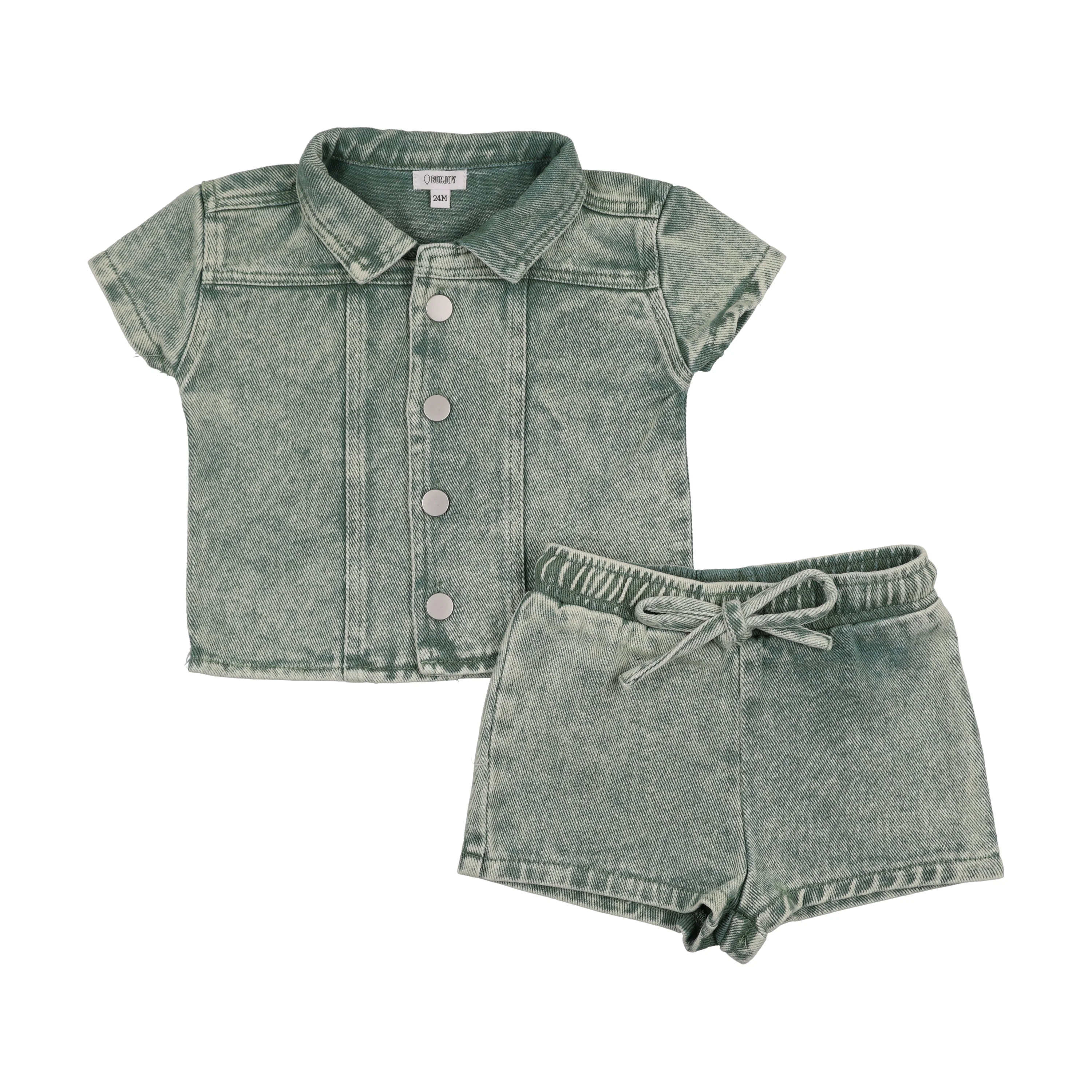 Bonjoy Colored Jean Grandpa Track Set - Green
