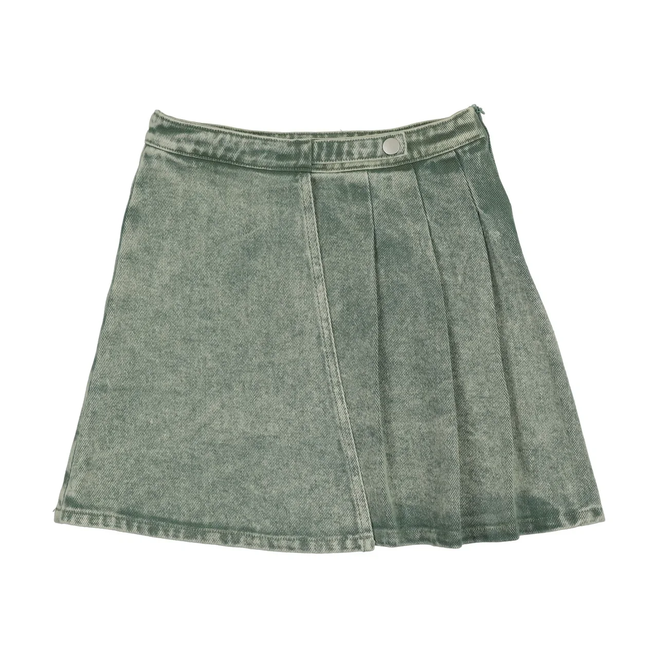 Bonjoy Colored Jean Wrap Pleat Skirt - Green