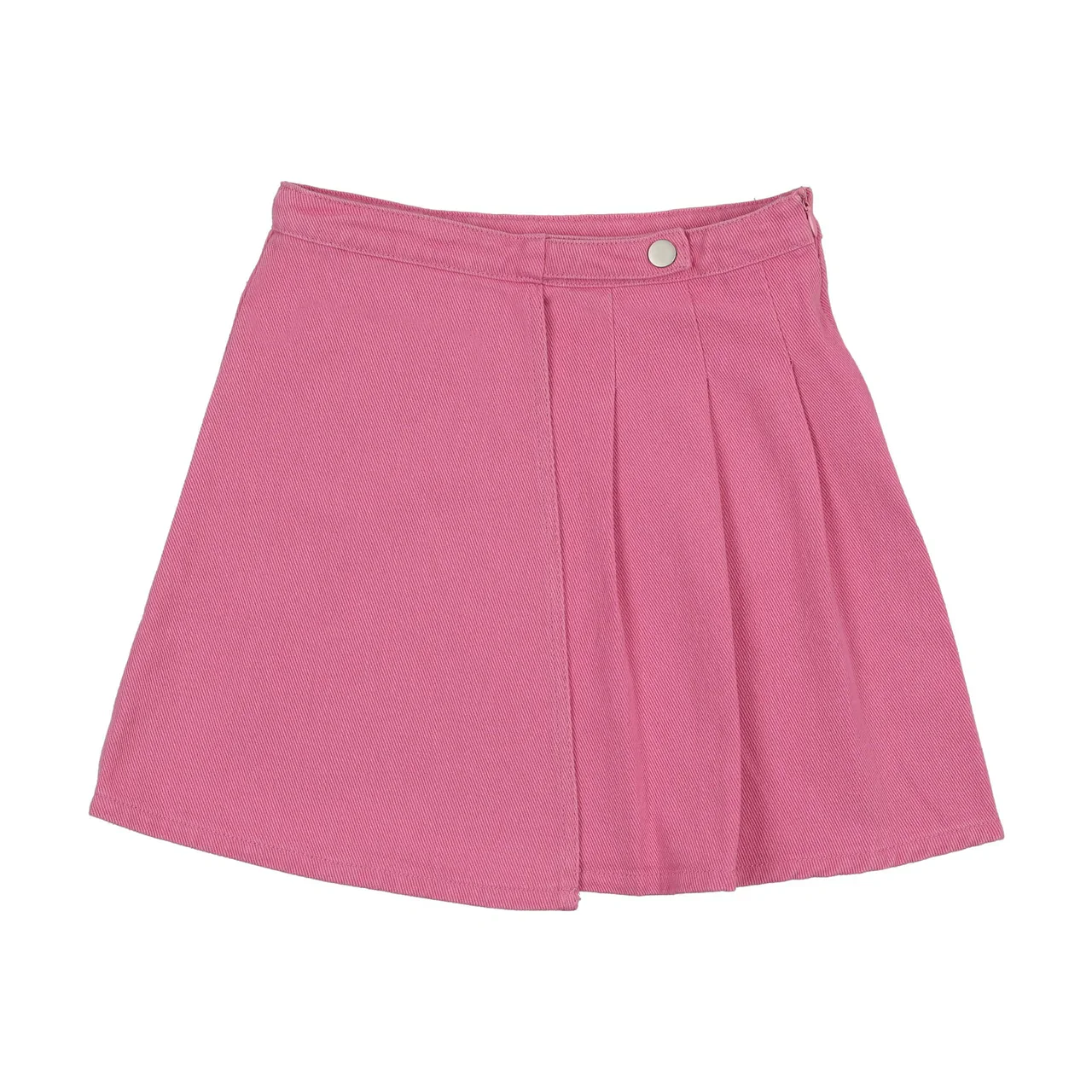 Bonjoy Colored Jean Wrap Pleat Skirt - Pink