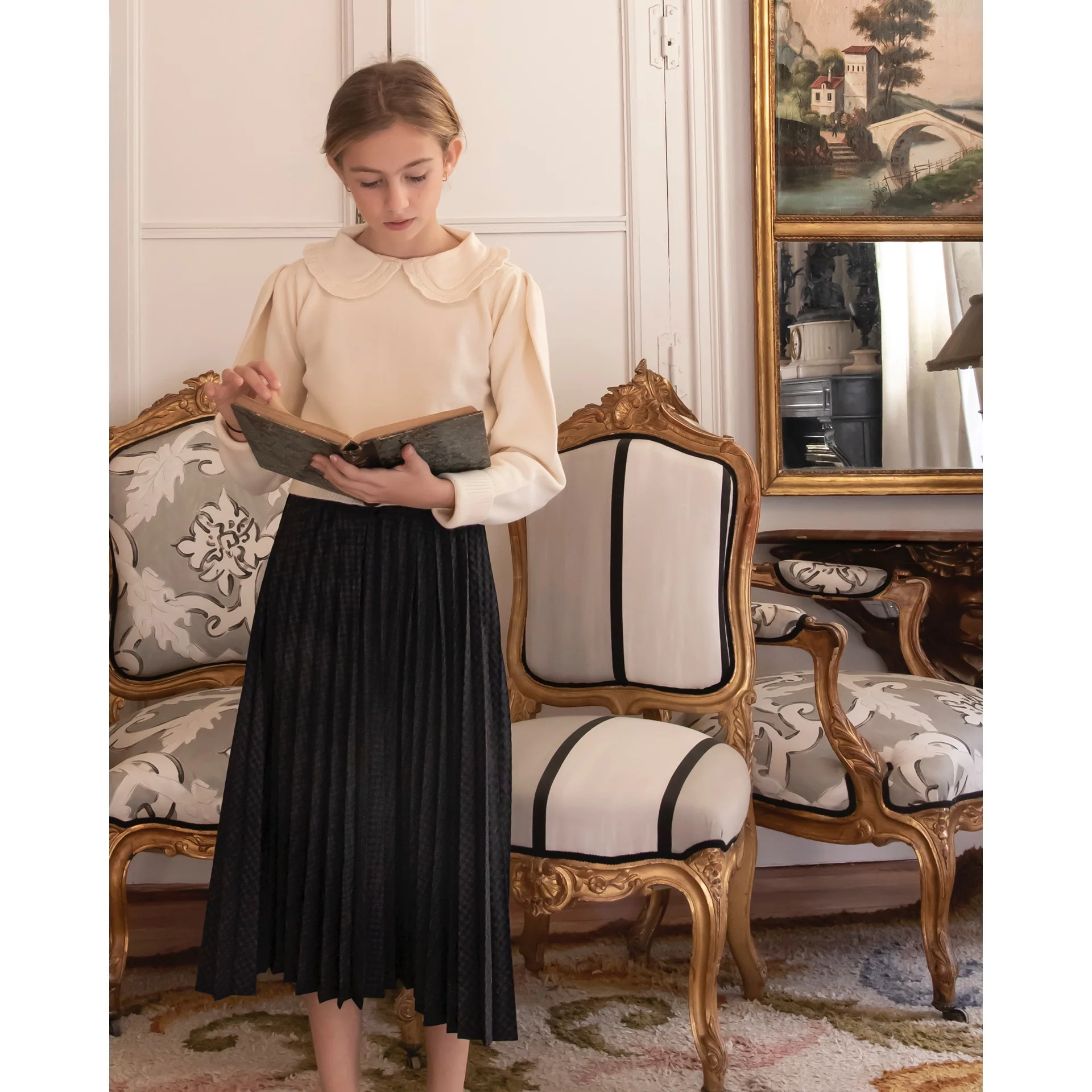 Cosmosophie Vichy Black Soleil Skirt - Image 2