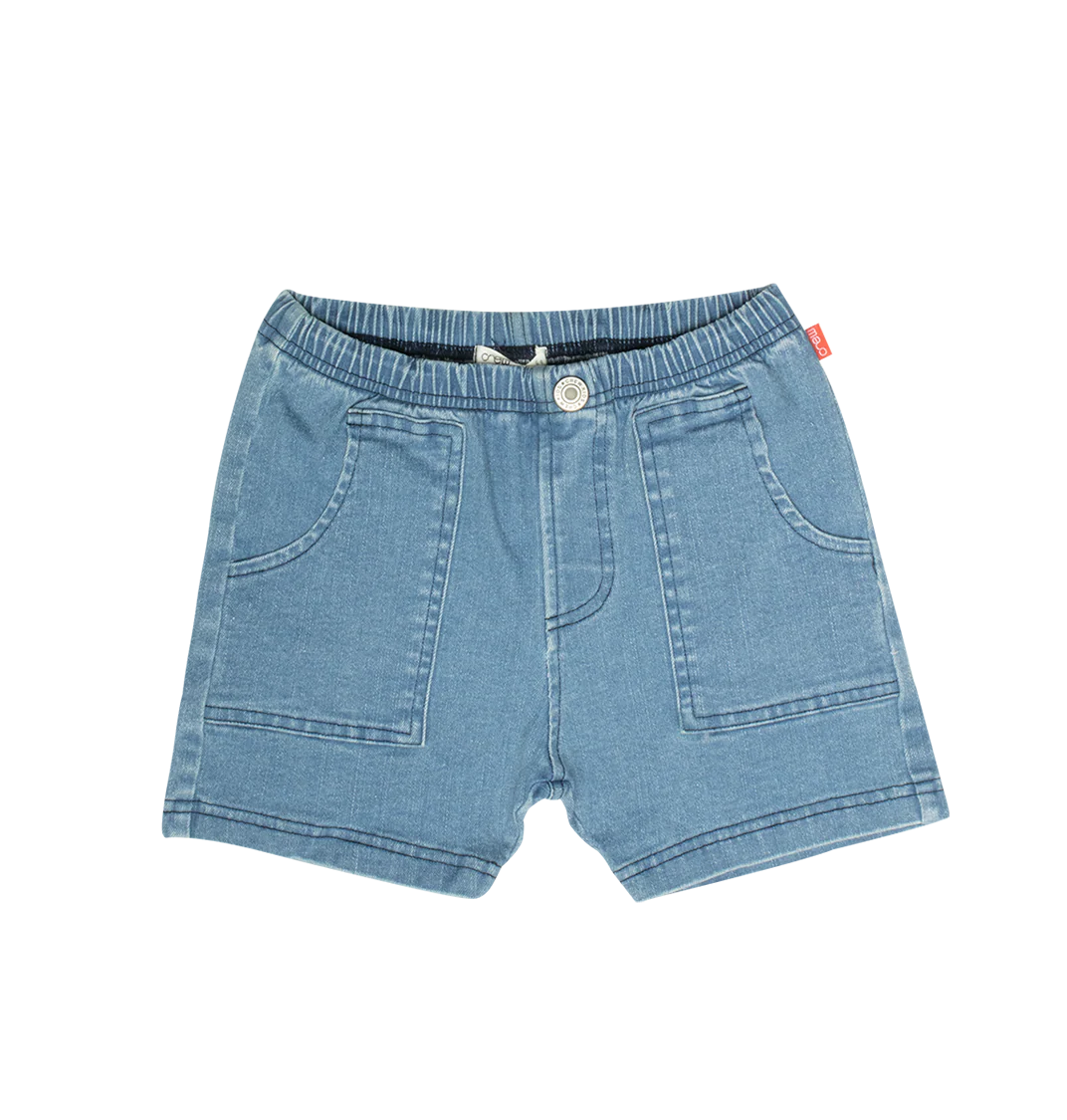 Crew Kids Light Blue Pull-On Washed Jean Shorts