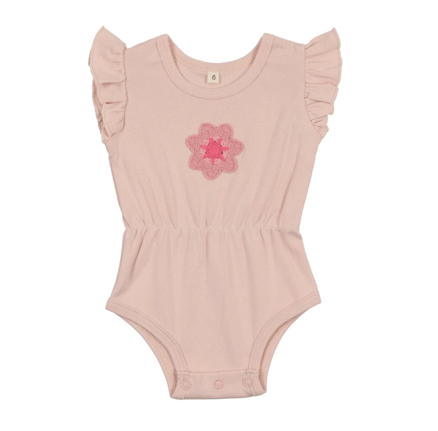 Bonjoy Crochet Shapes Romper - Pink Flower