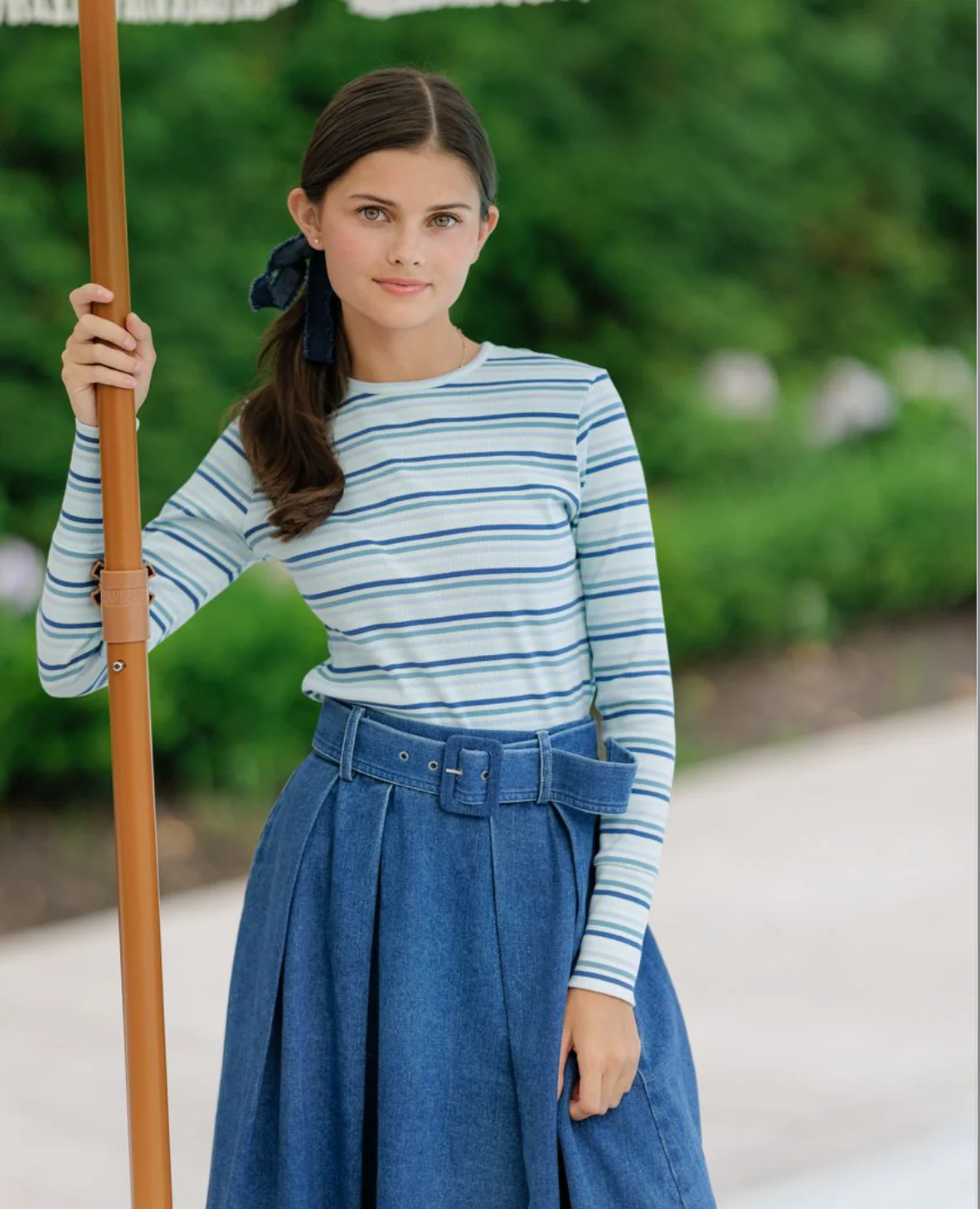 Daintti by Velvette Label Blue Multi Stripe Tee - Image 2