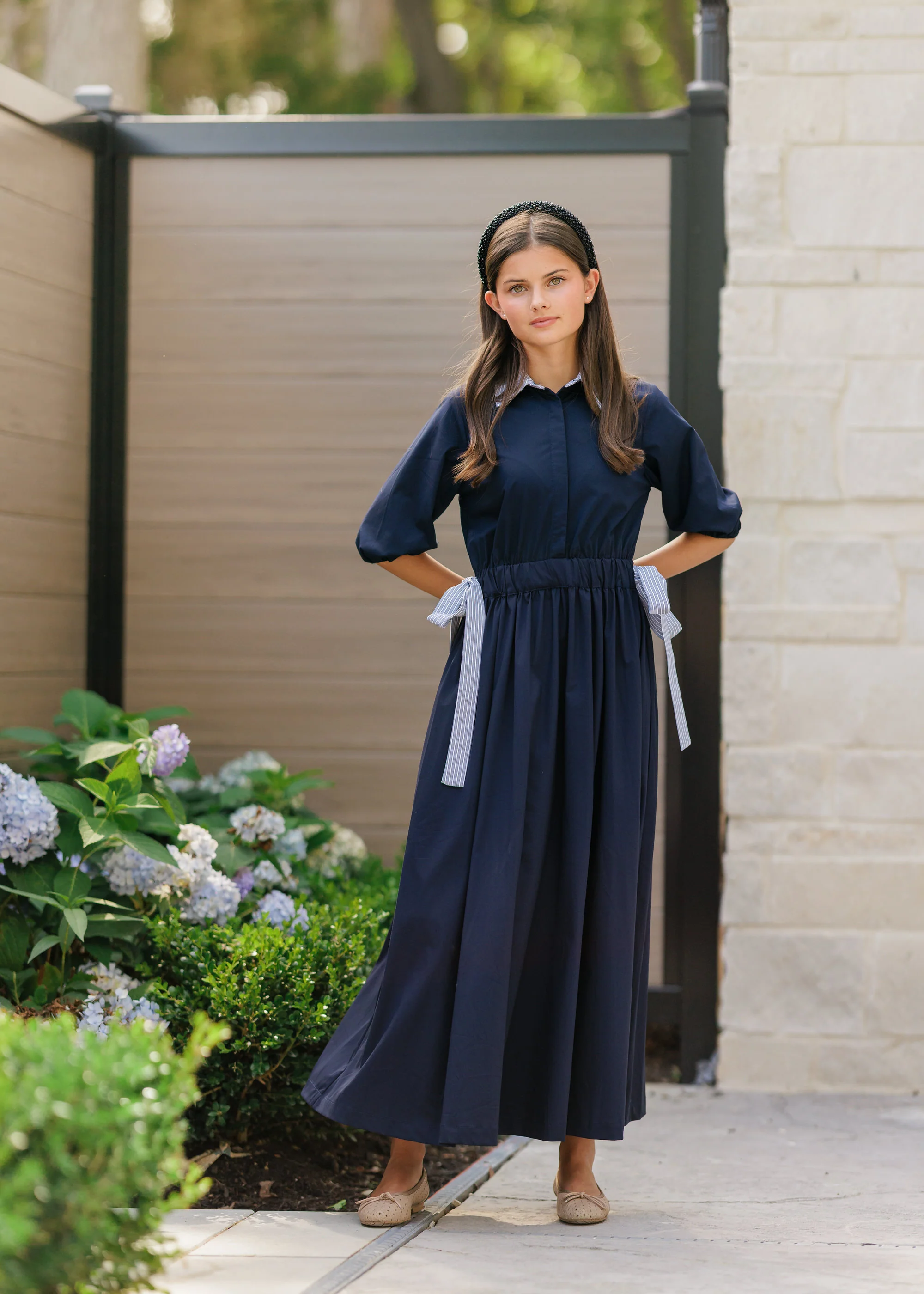 Daintti by Velvette Label Navy Side Tie Midi - Image 2