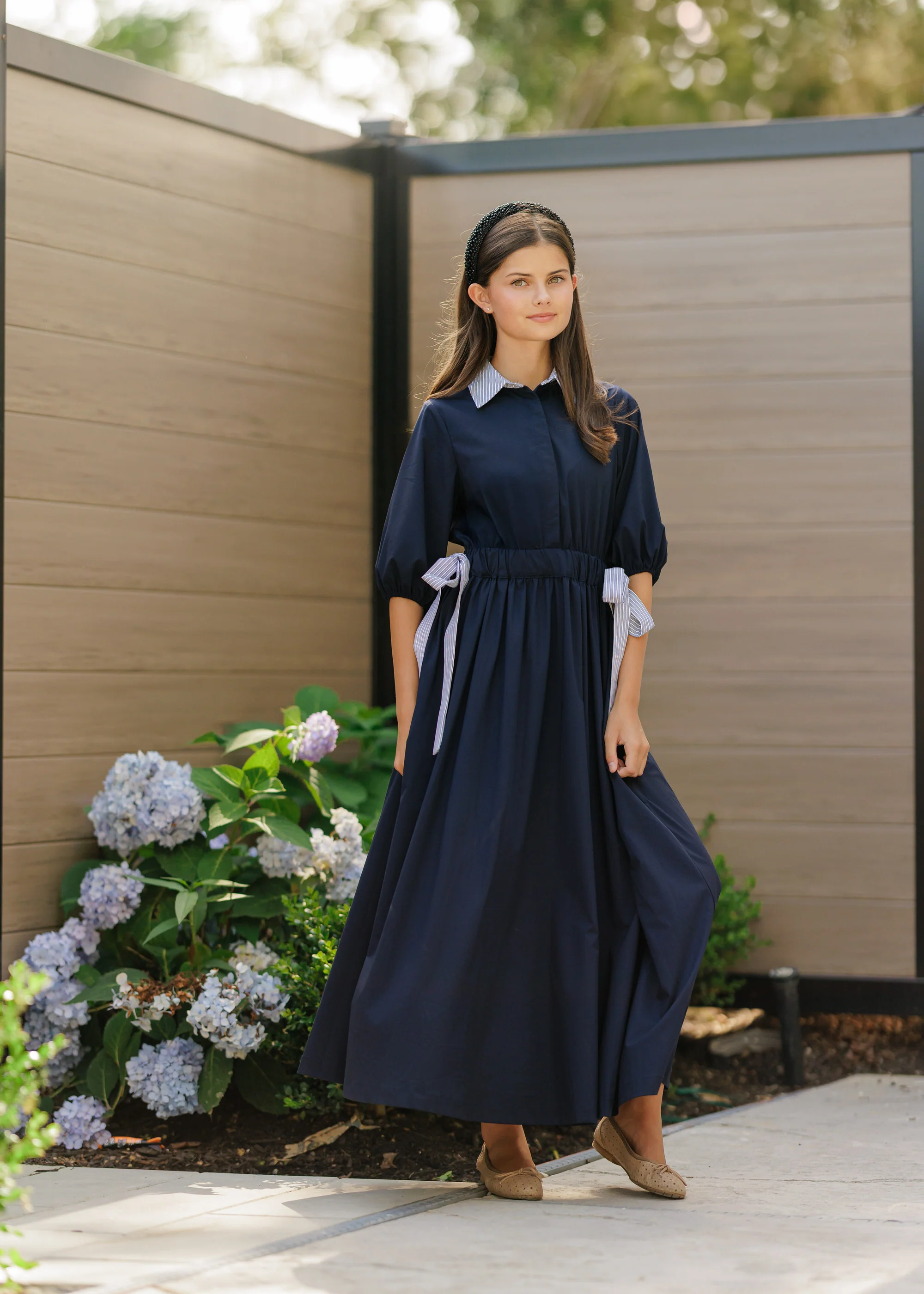 Daintti by Velvette Label Navy Side Tie Midi - Image 4
