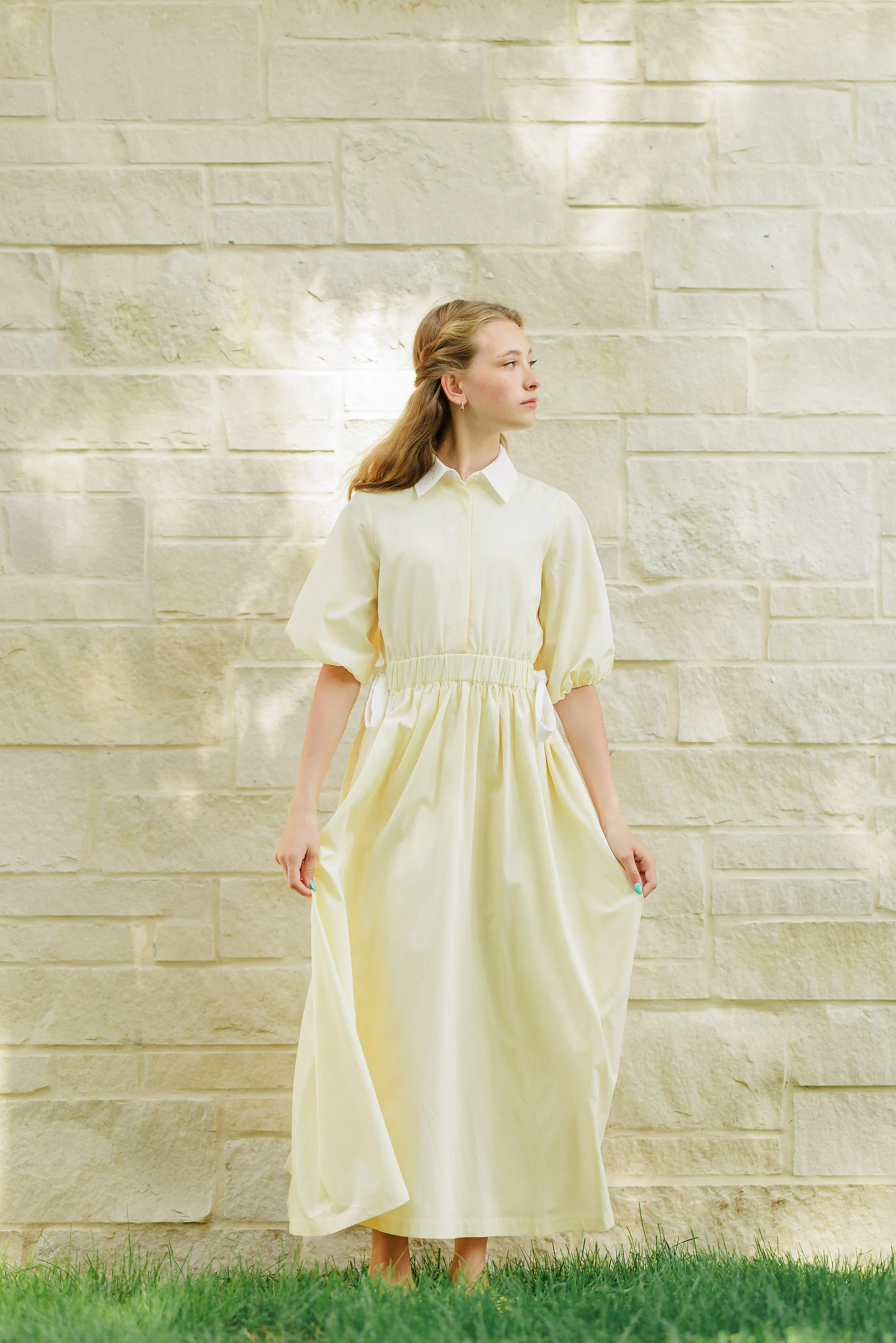 Daintti by Velvette Label Yellow Side Tie Midi - Image 2