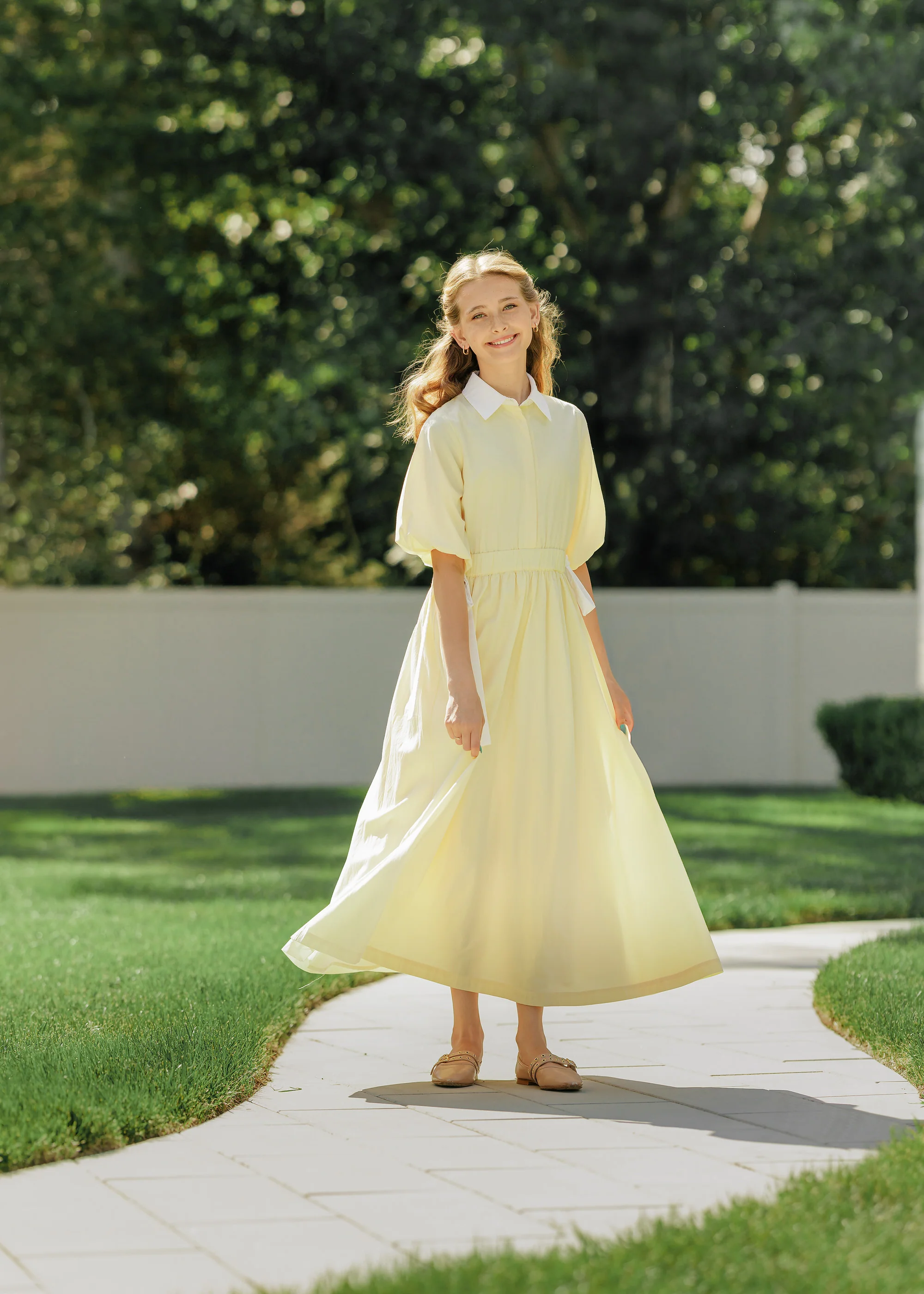 Daintti by Velvette Label Yellow Side Tie Midi - Image 3