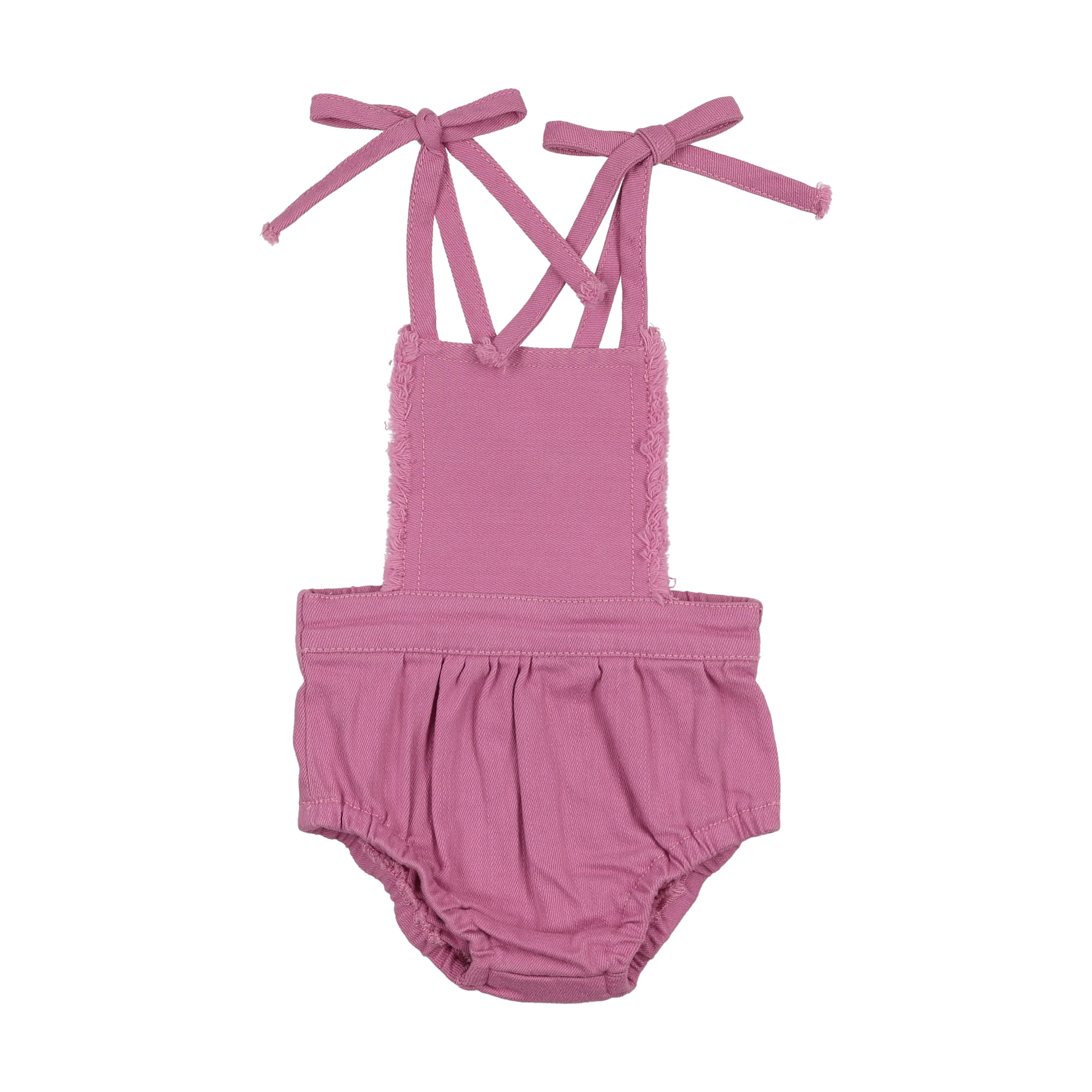 Bonjoy Denim Patch Denim Romper - Purple