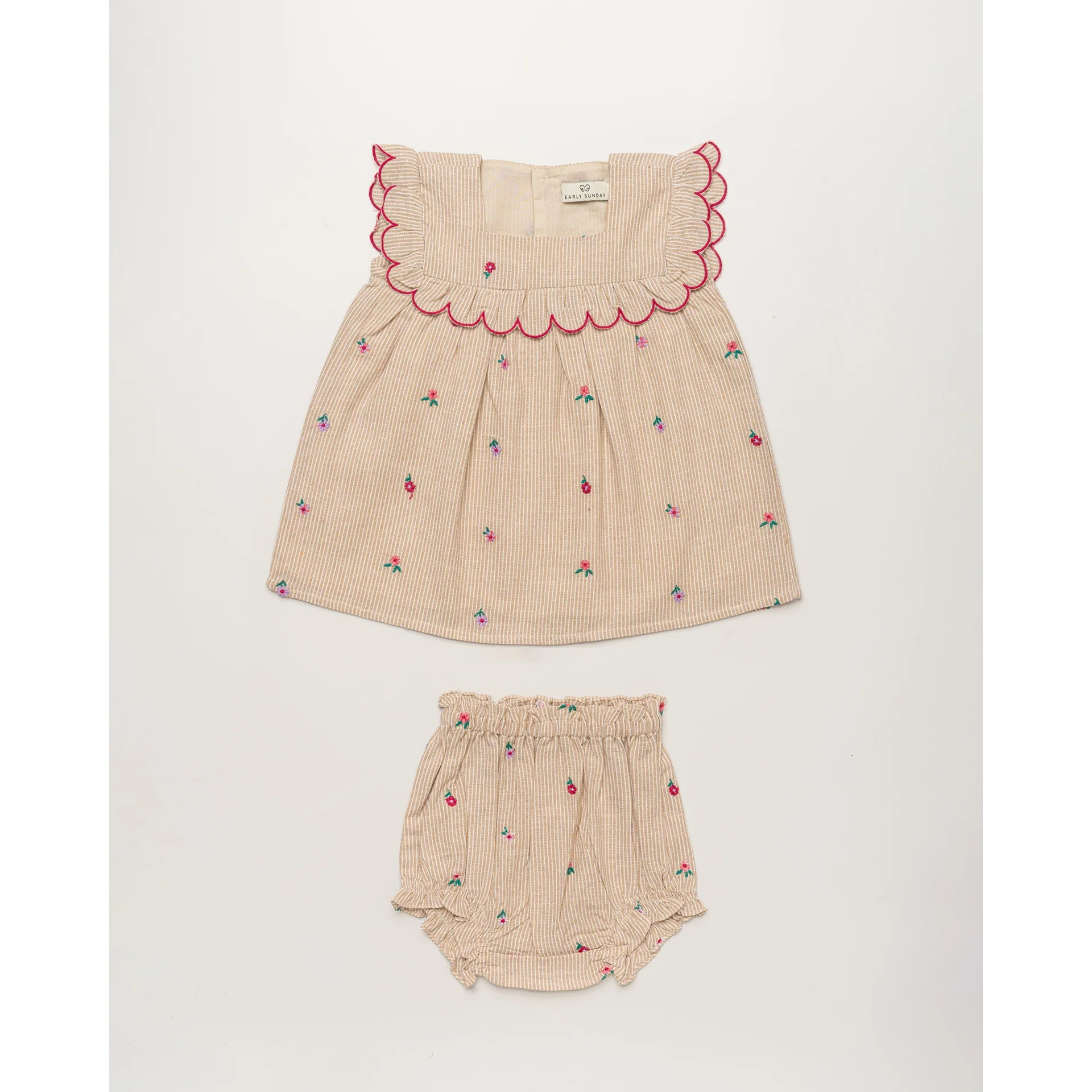 Early Sunday Dolly Baby Dress & Bloomer Sand (FH-SS26-00077) - Image 2