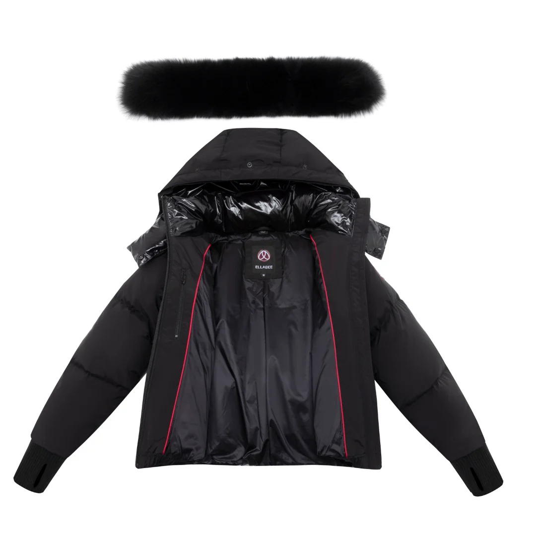Ellabee Stella Down Fur Jacket Black Fox - Image 10