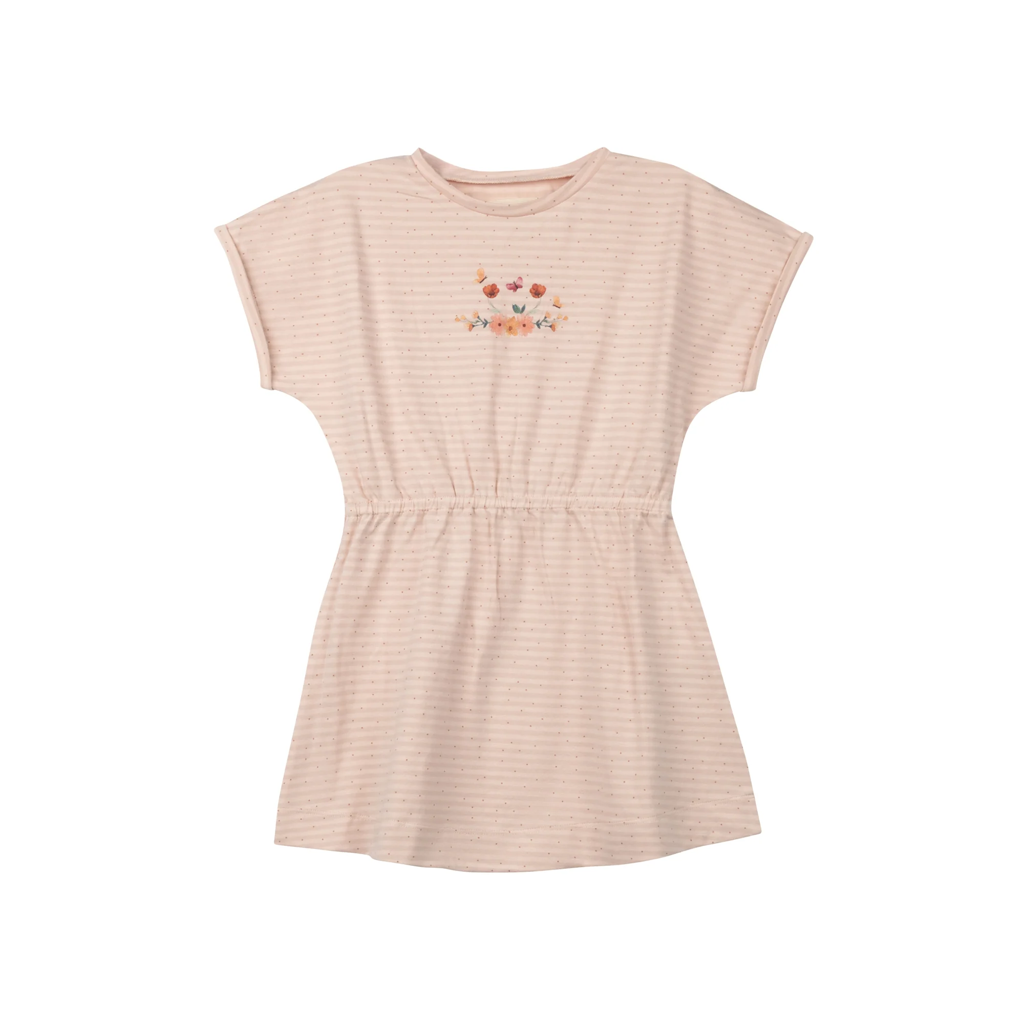 Ely's & Co Floral Stripe Collection Pink 3/4 Sleeve Dress