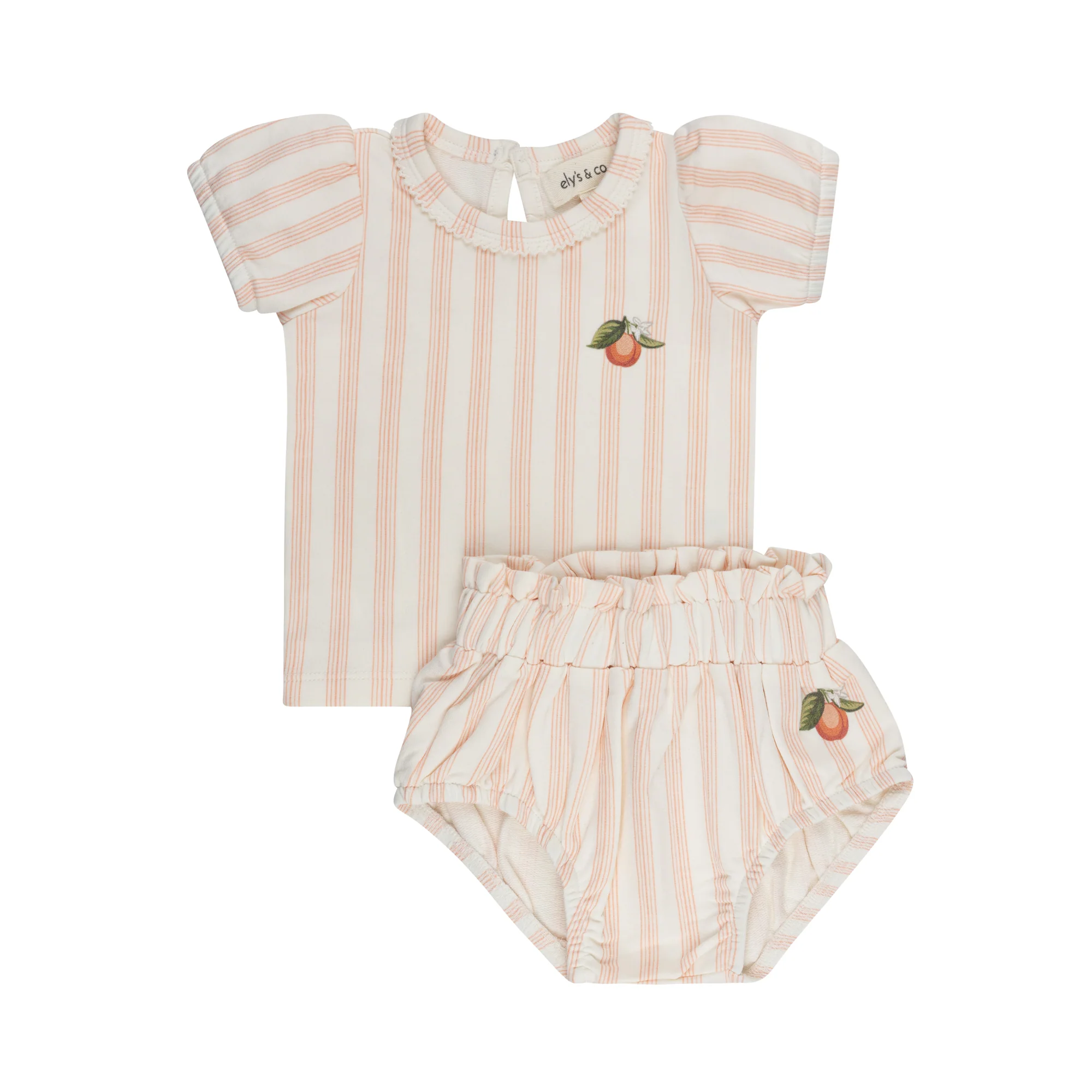 Ely's & Co Fruit Collection Peach Tank And Shorts