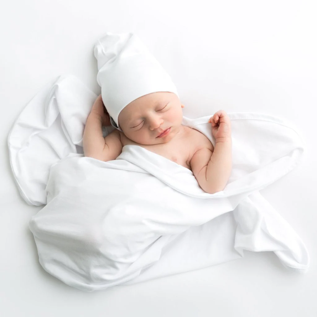 Ely's & Co White Jersey Cotton Beanie Hat - Image 2
