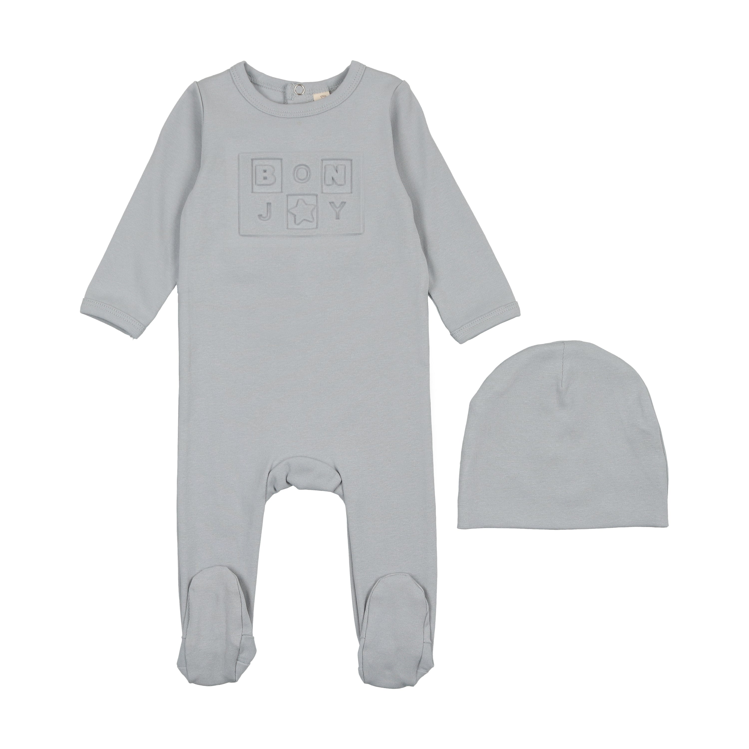 Bonjoy Embossed Bonjoy Footie Set - Denim