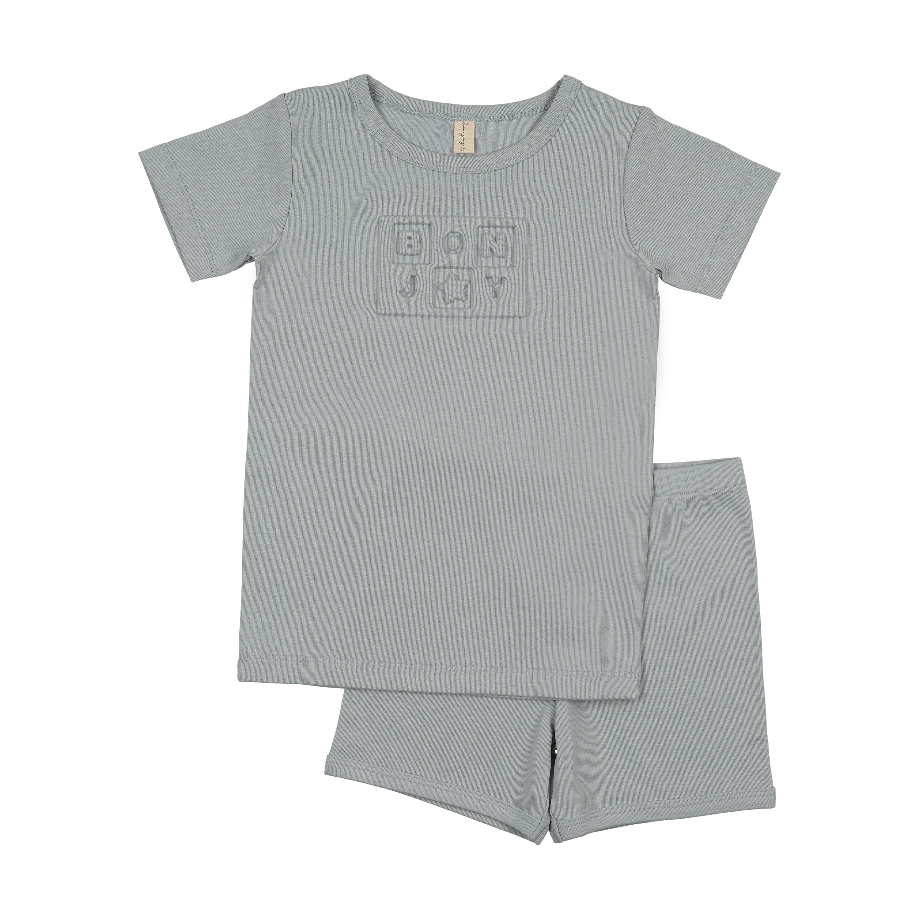 Bonjoy Embossed Bonjoy Short Sleeve Lounge Set - Denim