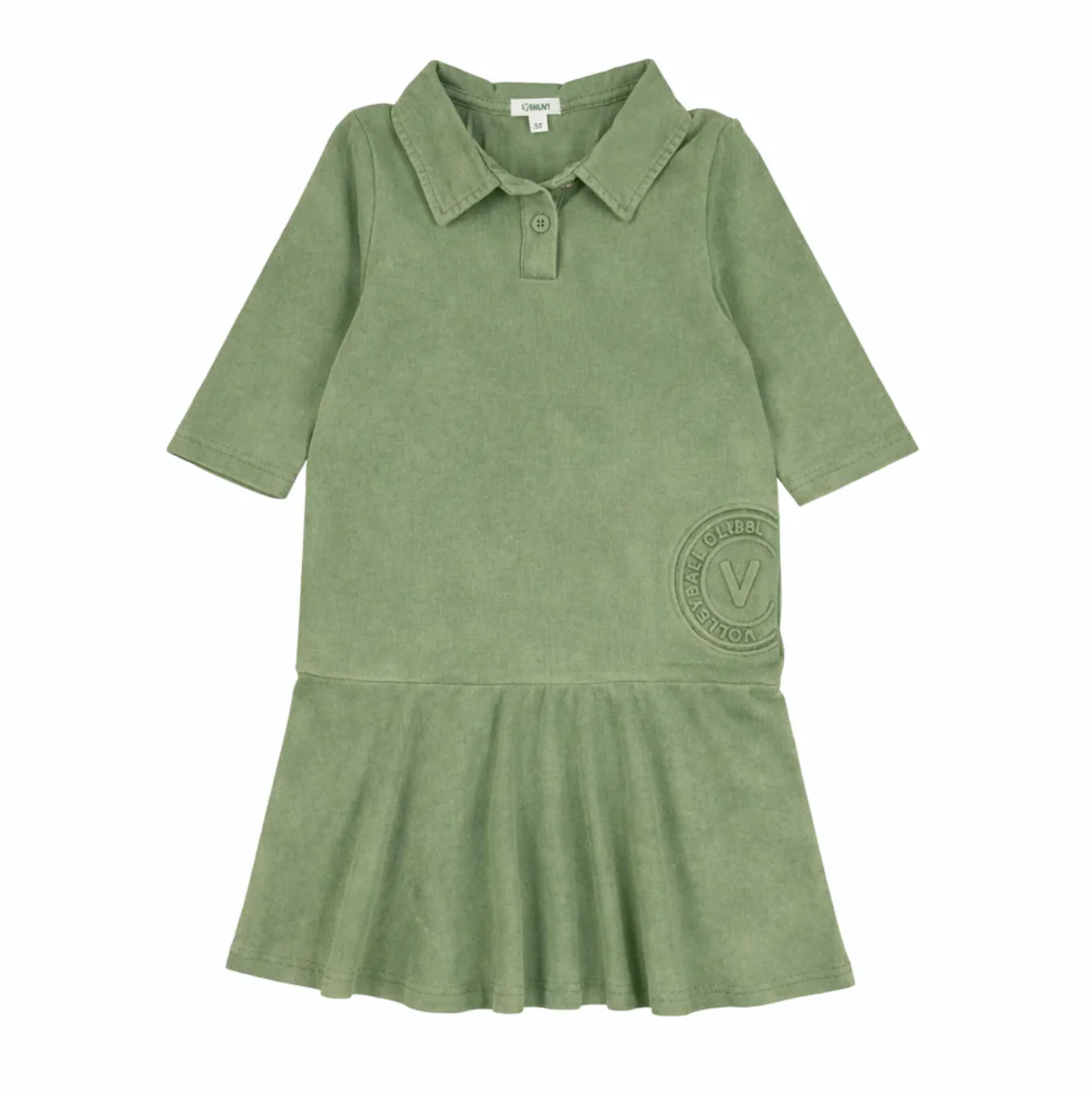 Bonjoy Embossed Volleyball 3/4 Sleeve Dress - Green