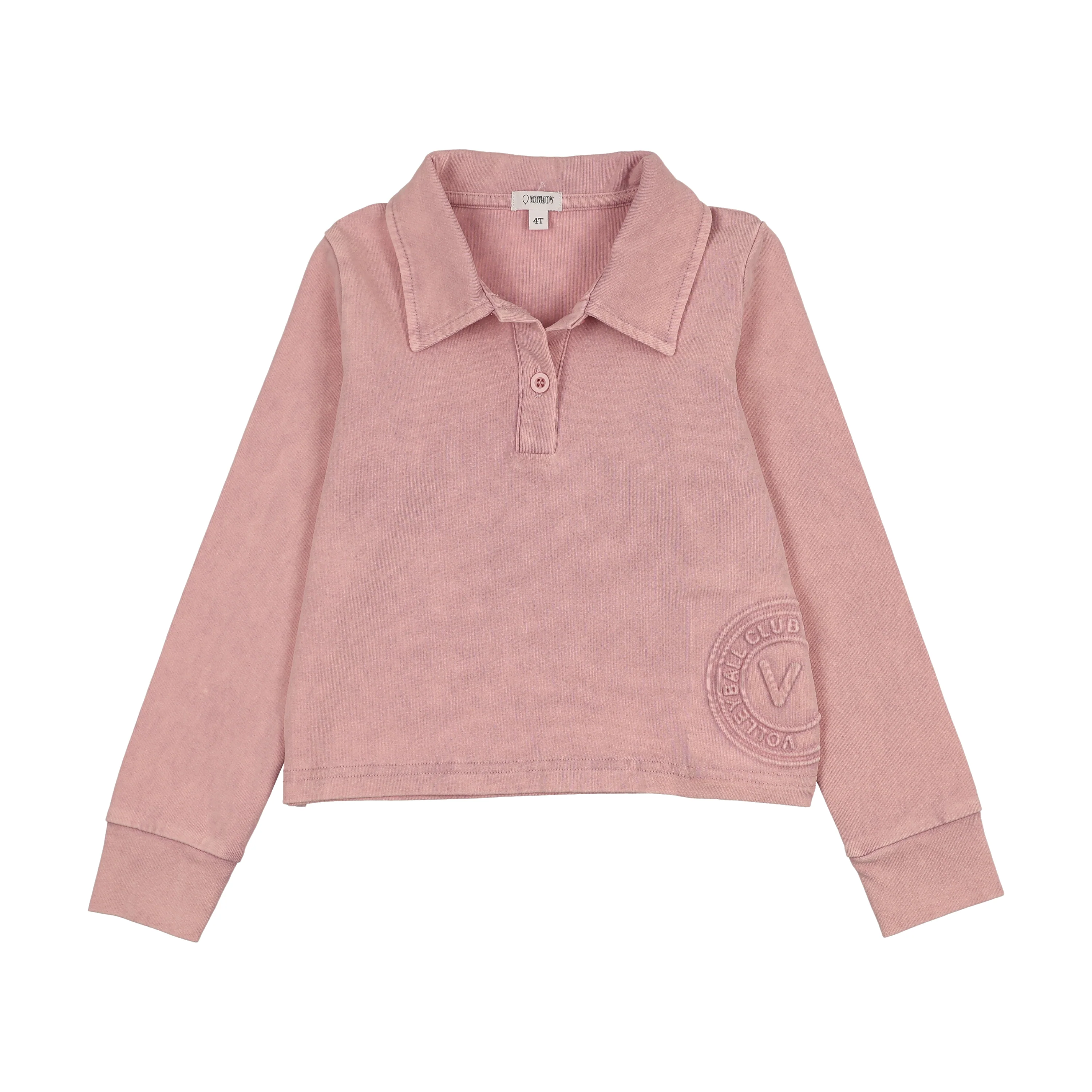 Bonjoy Embossed Volleyball Cropped Polo - Lavender