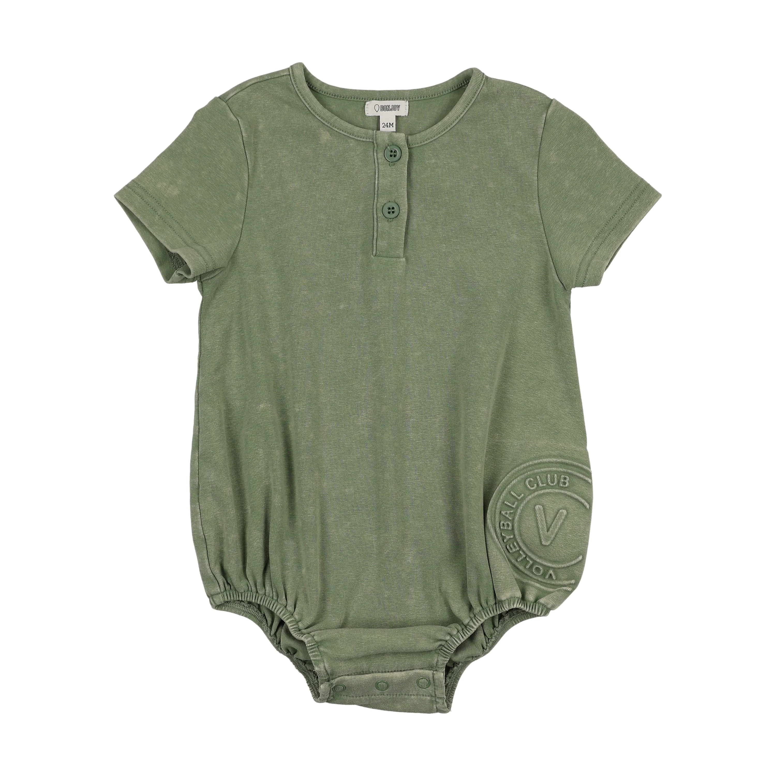 Bonjoy Embossed Volleyball Romper - Green
