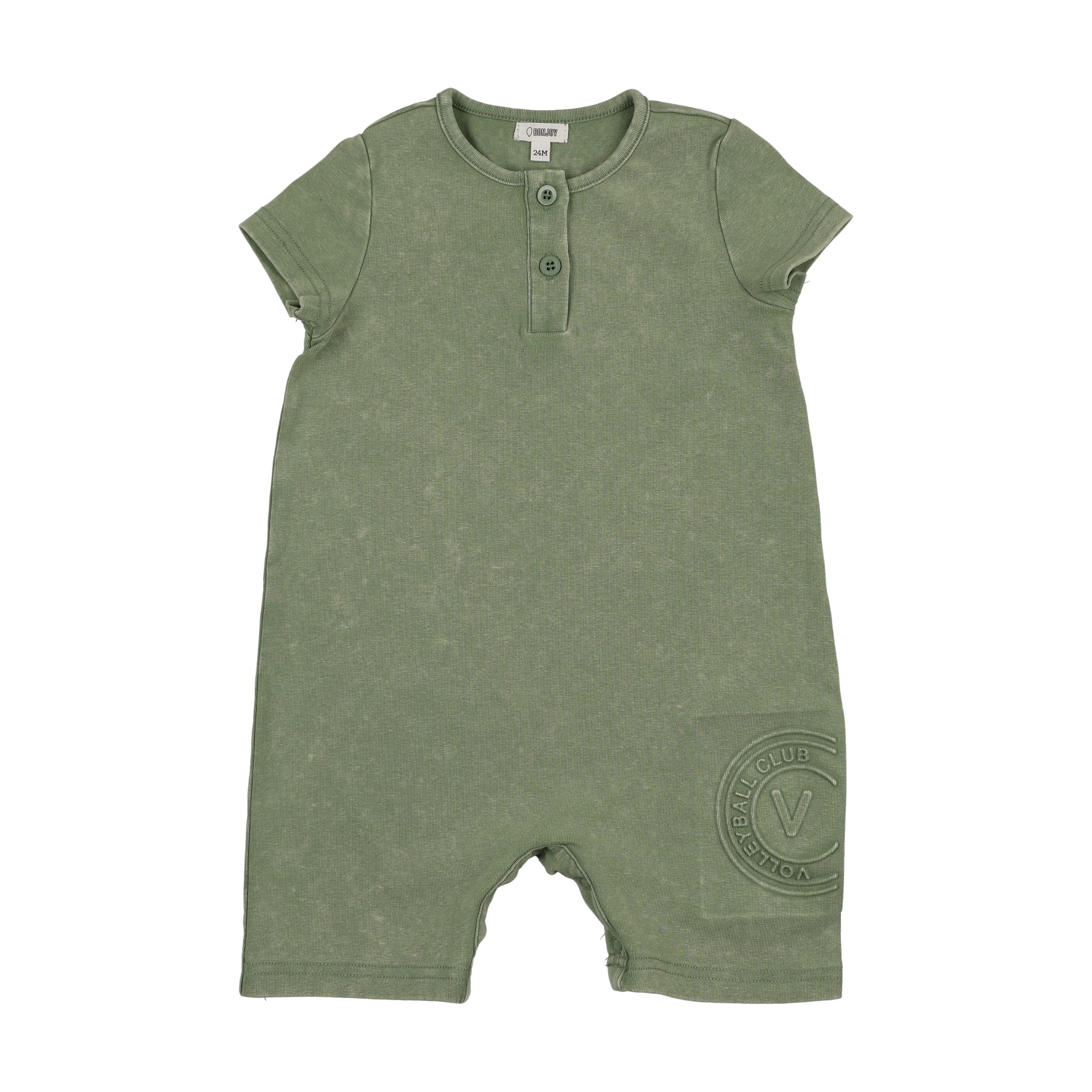 Bonjoy Embossed Volleyball Shorts Romper - Green