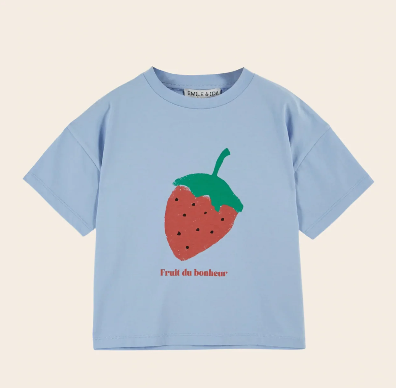 Emile Et Ida - Ciel Blue Strawberry T-shirt