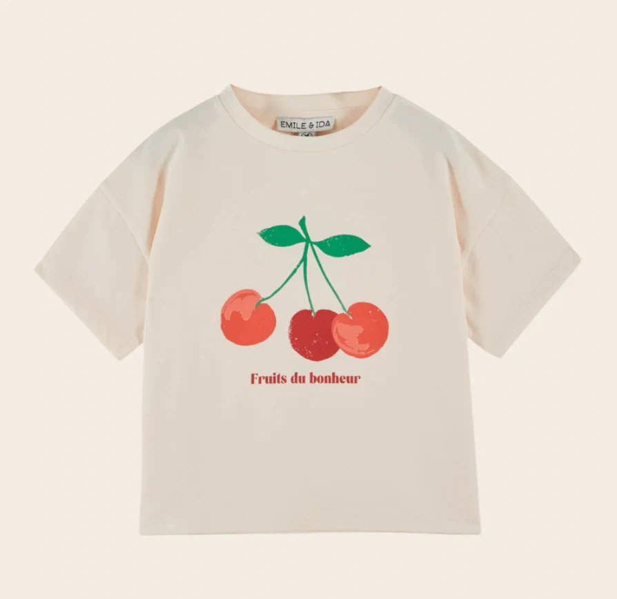 Emile Et Ida - Creme Cherries T-Shirt