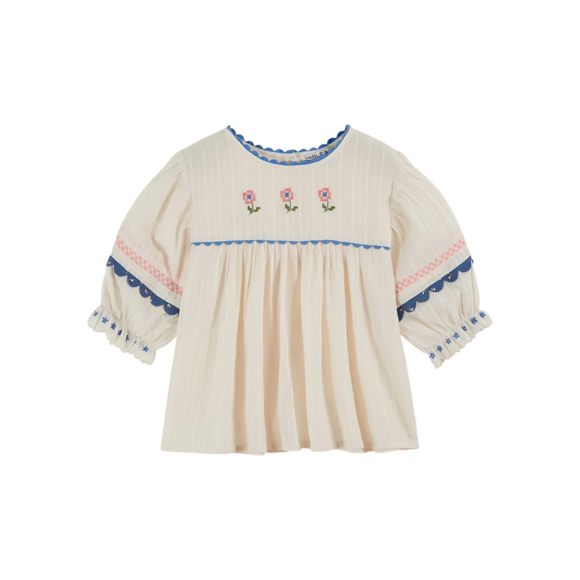Emile Et Ida Embroidered Blouse (AD044) - Creme