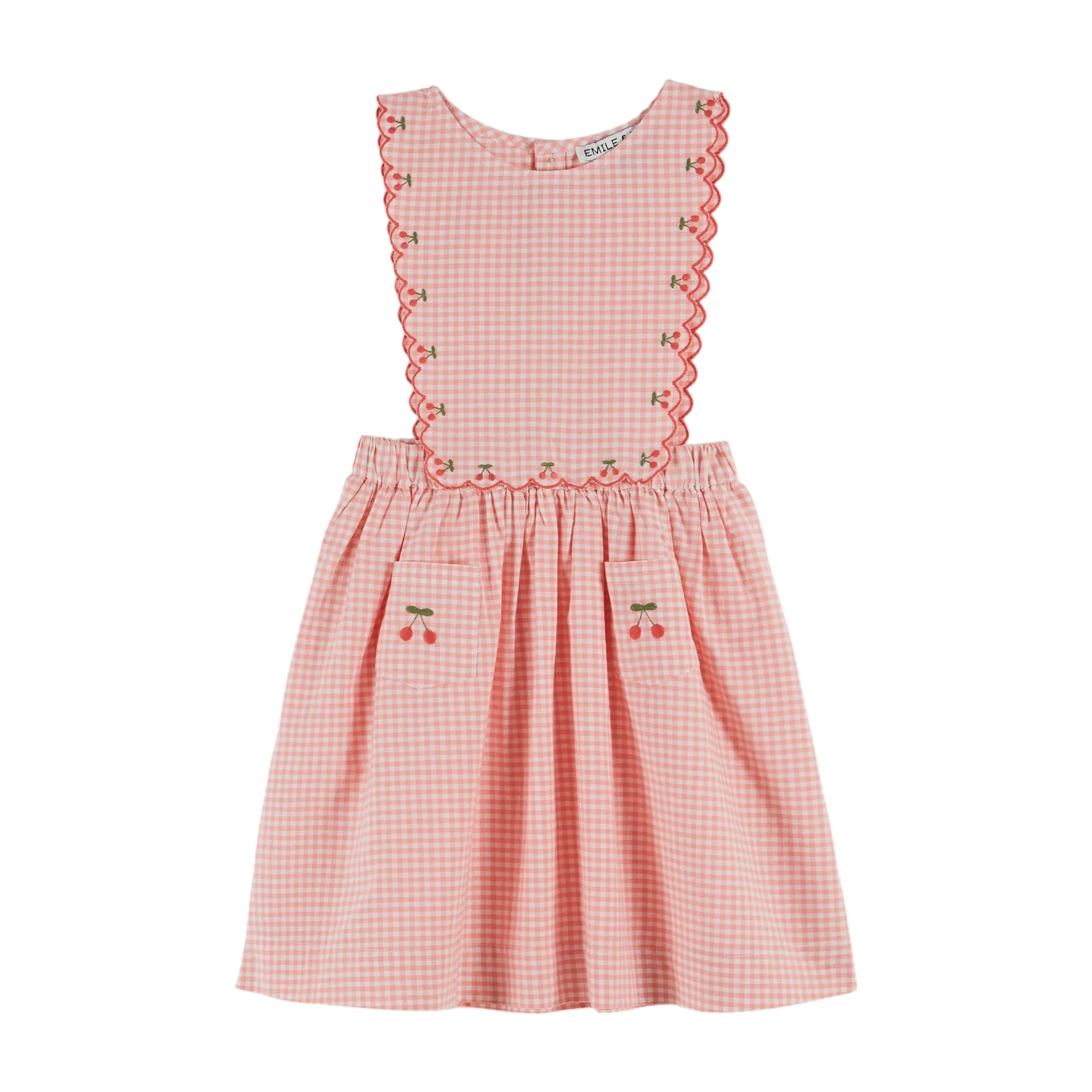 Emile Et Ida Cherry Embroidered Apron Dress (AD067) - Vivi