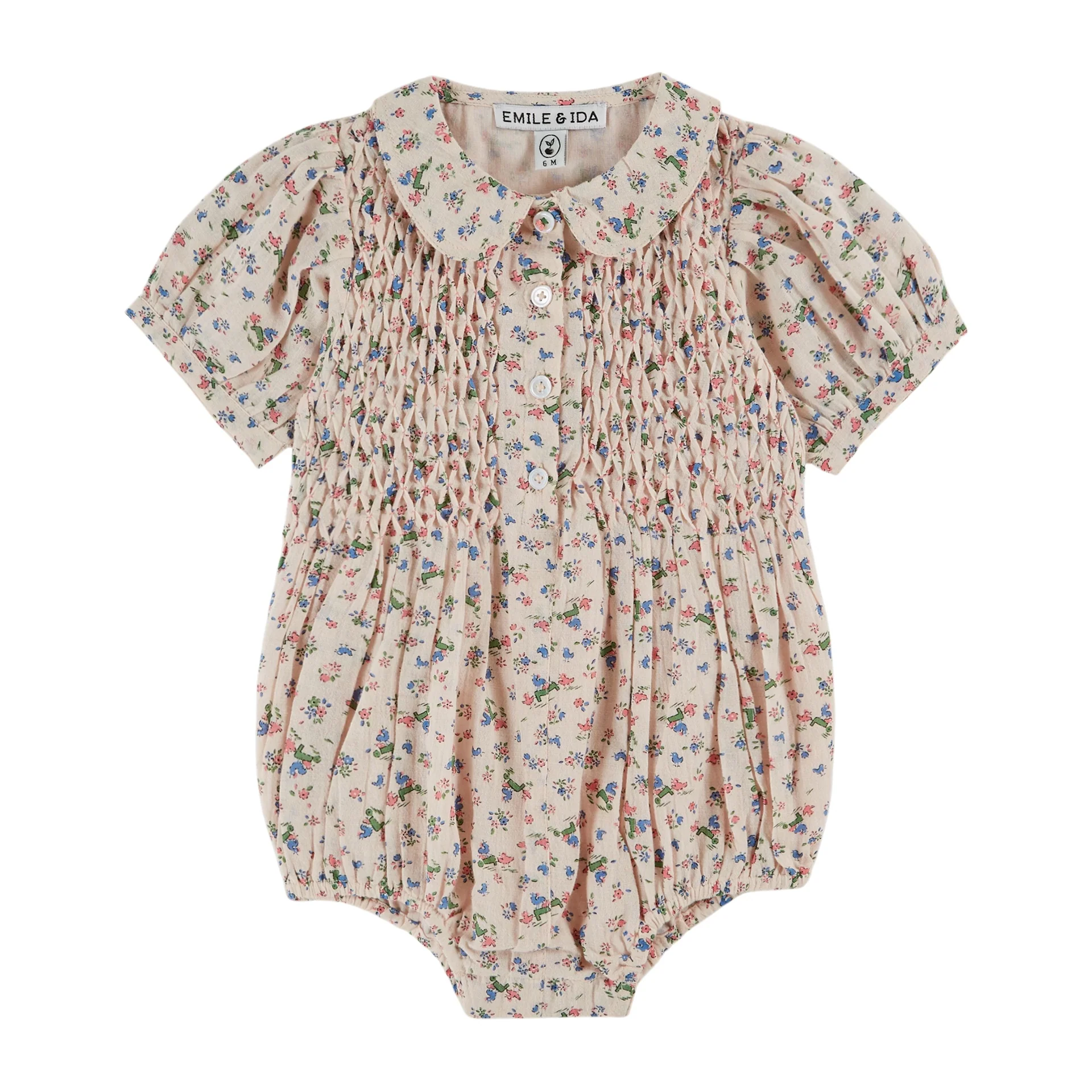 Emile Et Ida Smocked Romper (AD072B) - Bergere