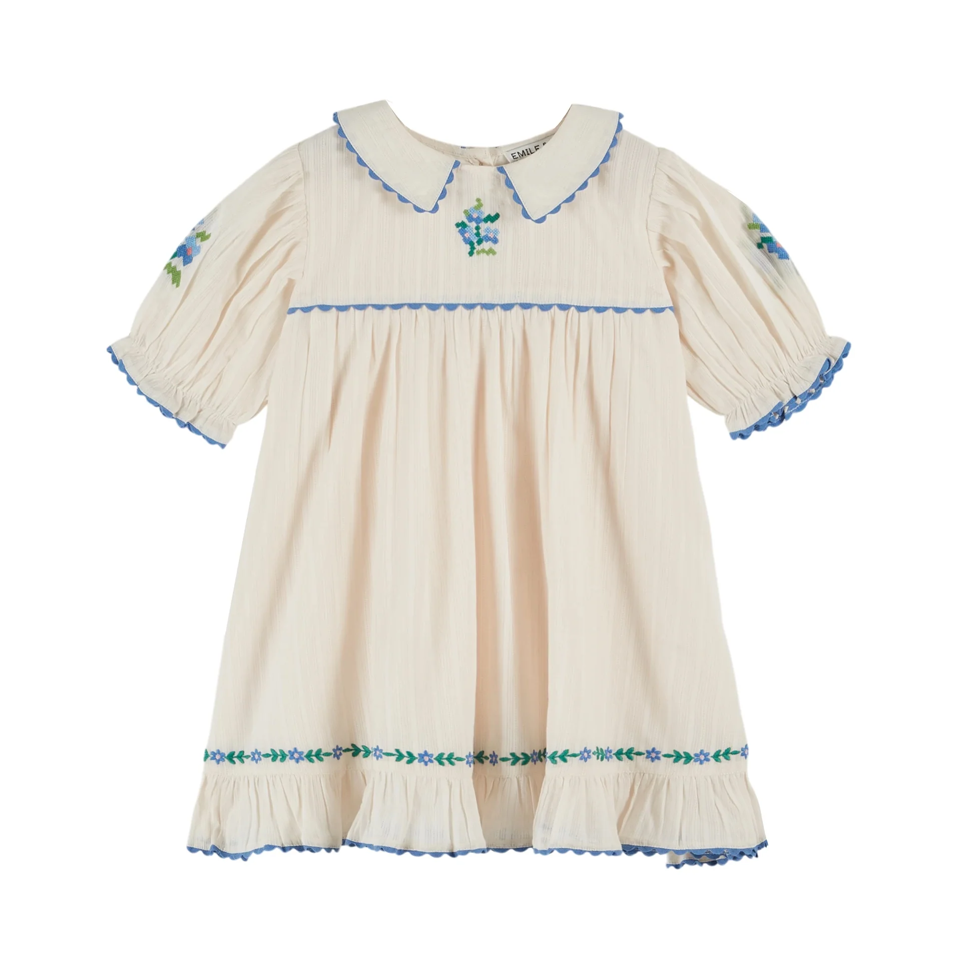 Emile Et Ida Embroidered Dress (AD074) - Creme