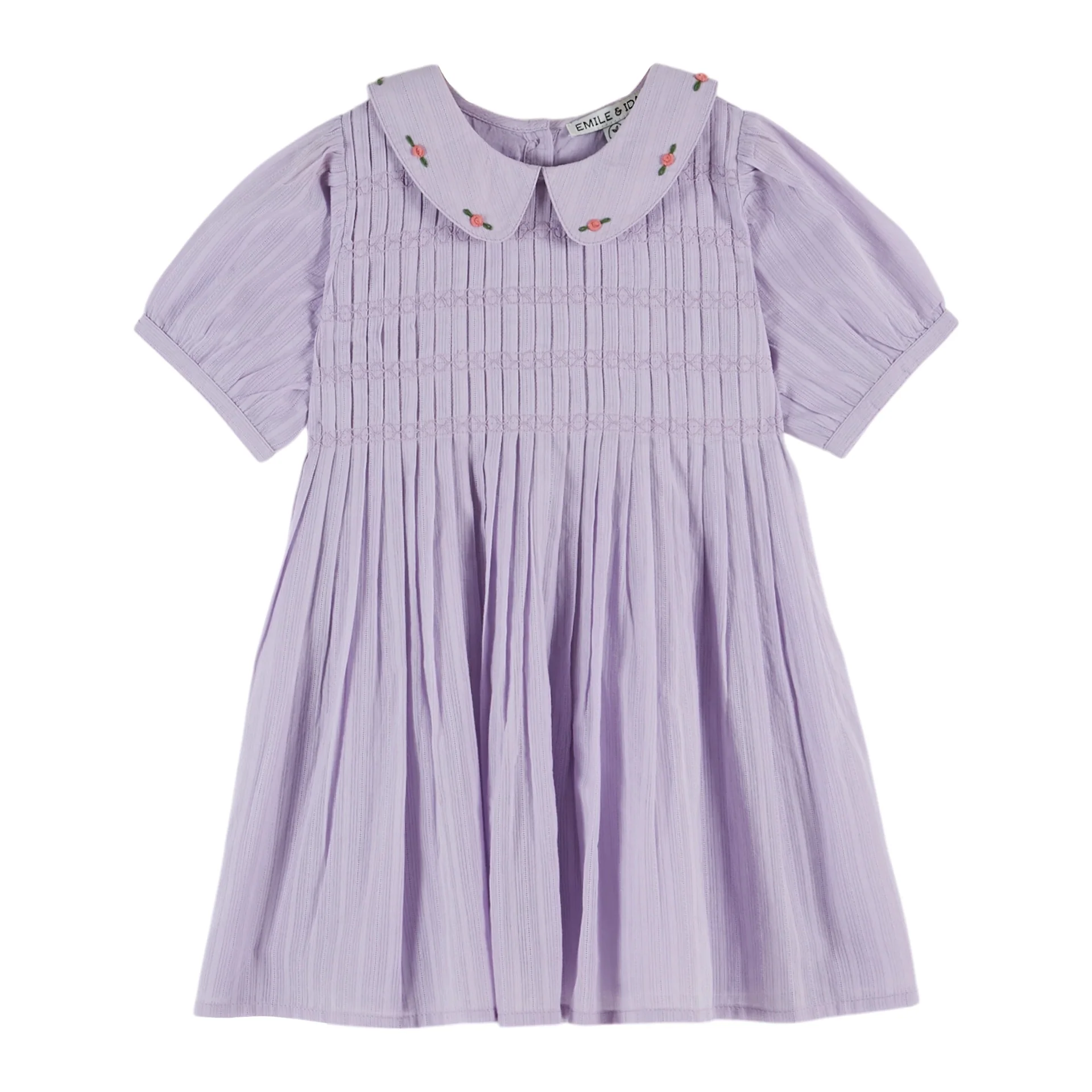 Emile Et Ida Smocked Embroidered Dress (AD075) - Wisteria