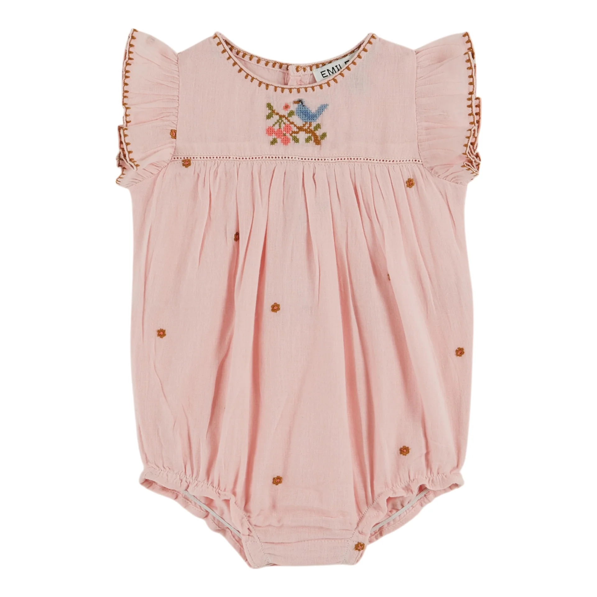 Emile Et Ida Embroidered Romper (AD077A) - Macaron