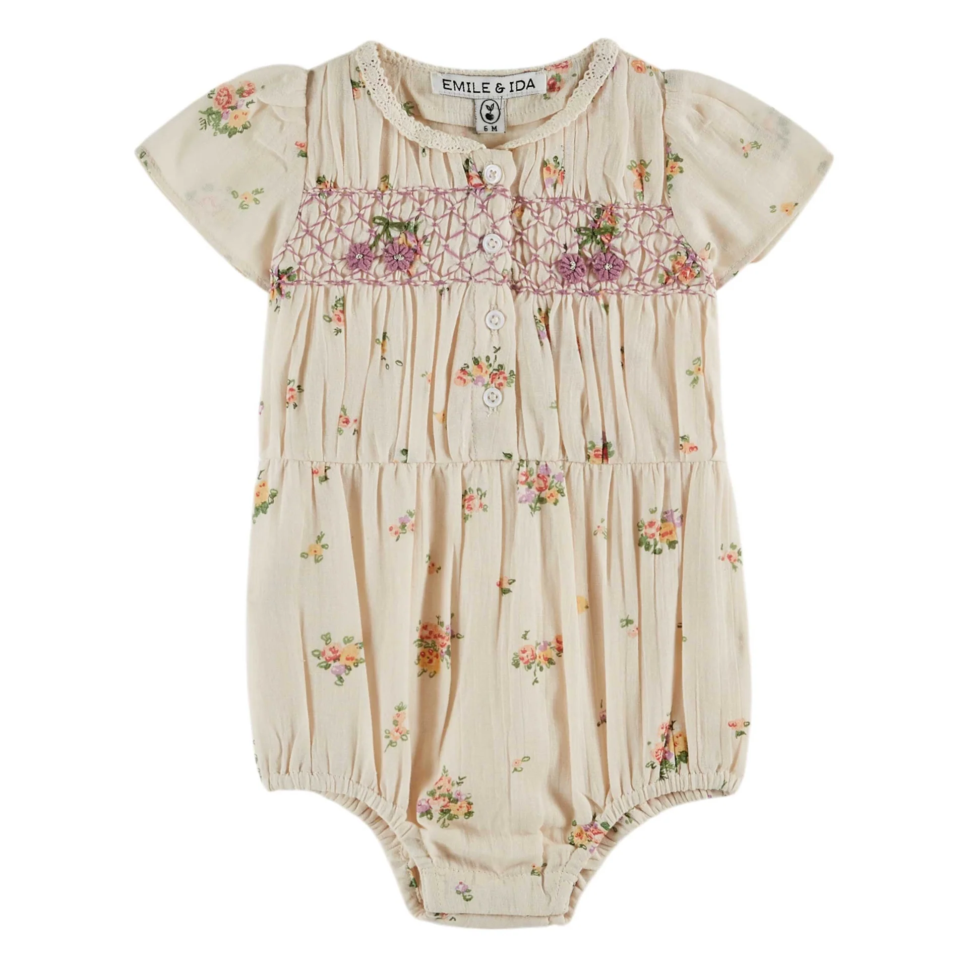 Emile Et Ida Smocked Romper (AD081B) - Althea