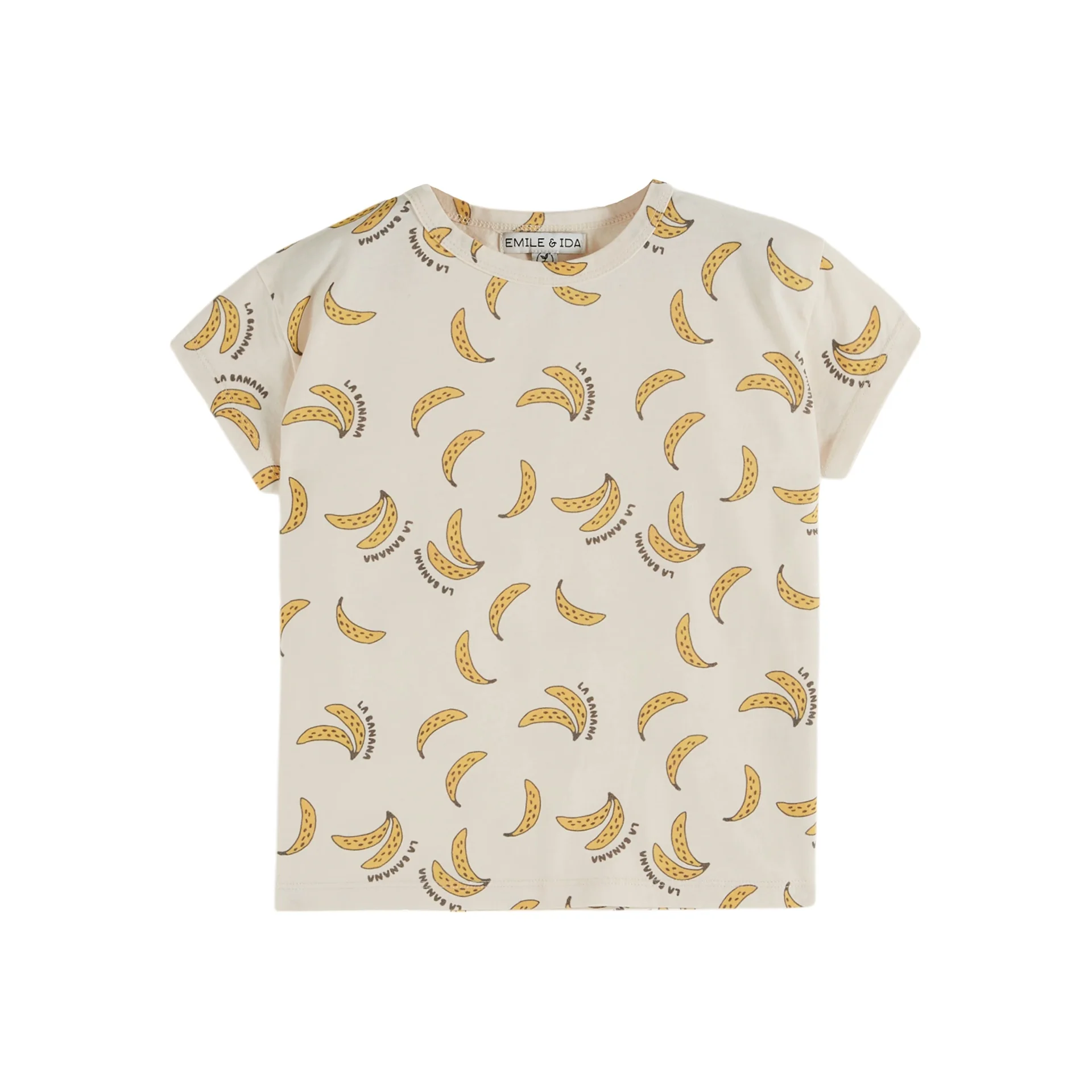 Emile Et Ida All Over Printed Tee Shirt 100% Organic Cotton Made In Portugal (AD103) - Banane Creme