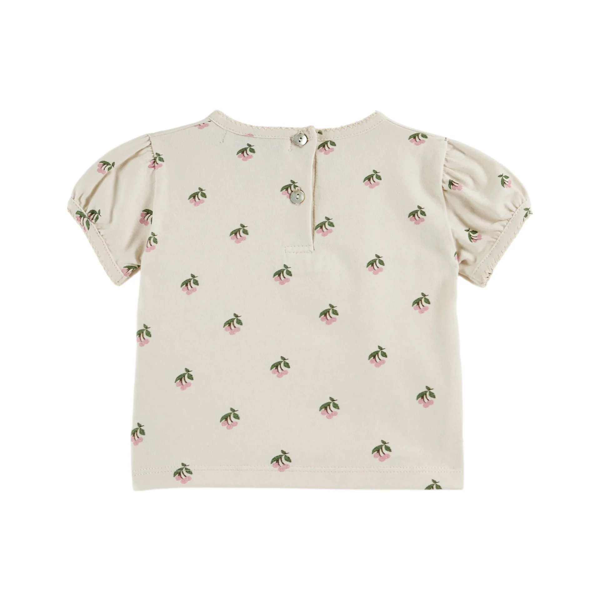 Emile Et Ida Printed Picot-Edge Tee Shirt (AD114) - Cerisette Creme - Image 2