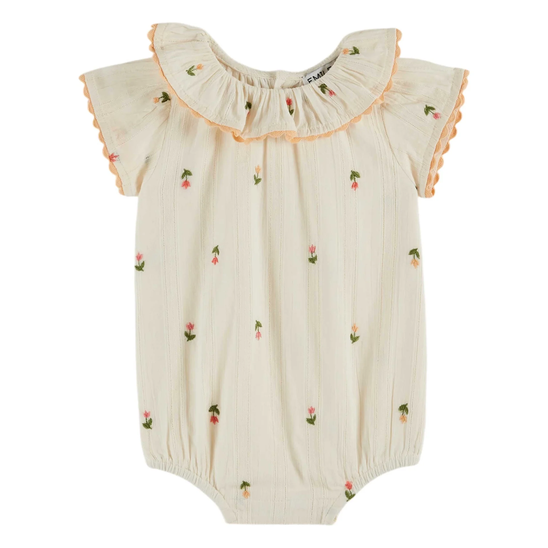 Emile Et Ida All Over Embroidered Jumpsuit 100% Cotton Made In India (AD140) - Creme
