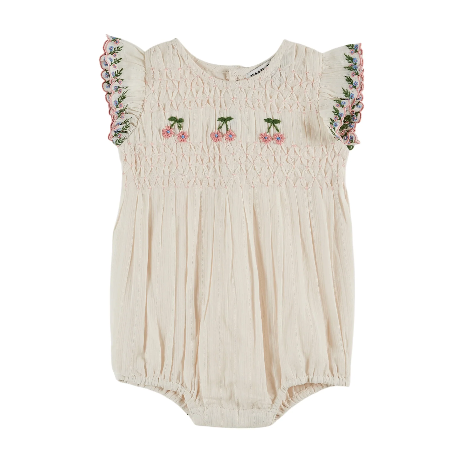 Emile Et Ida Smocked Hand Embroidered Jumps (AD160B) - Creme