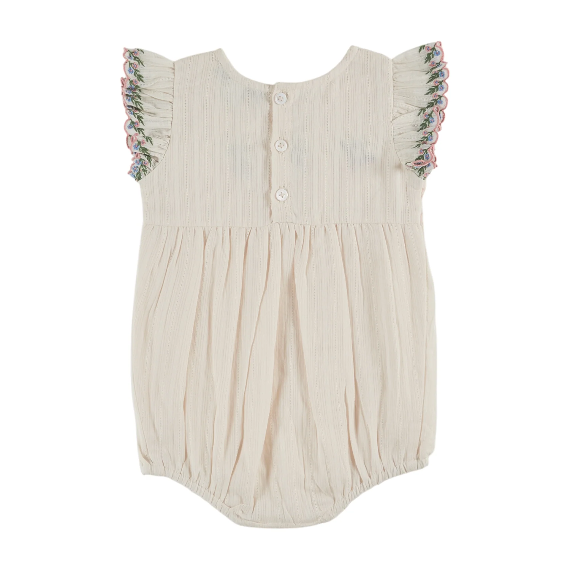 Emile Et Ida Smocked Hand Embroidered Jumps (AD160B) - Creme - Image 2