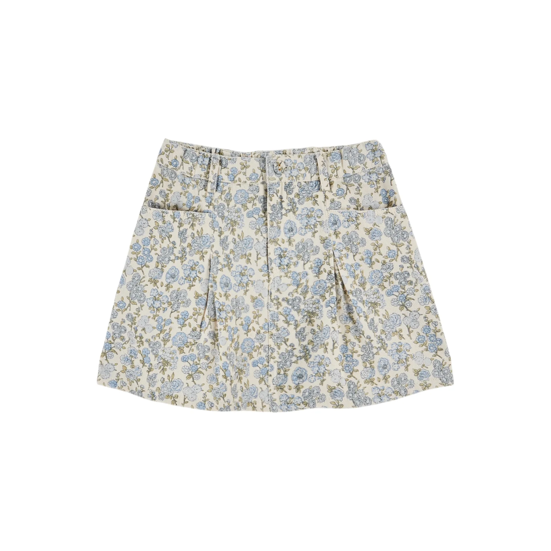 Emile Et Ida All Over Printed Skirt 100% Cotton Made In India (AD187A) - Champetre Bleu