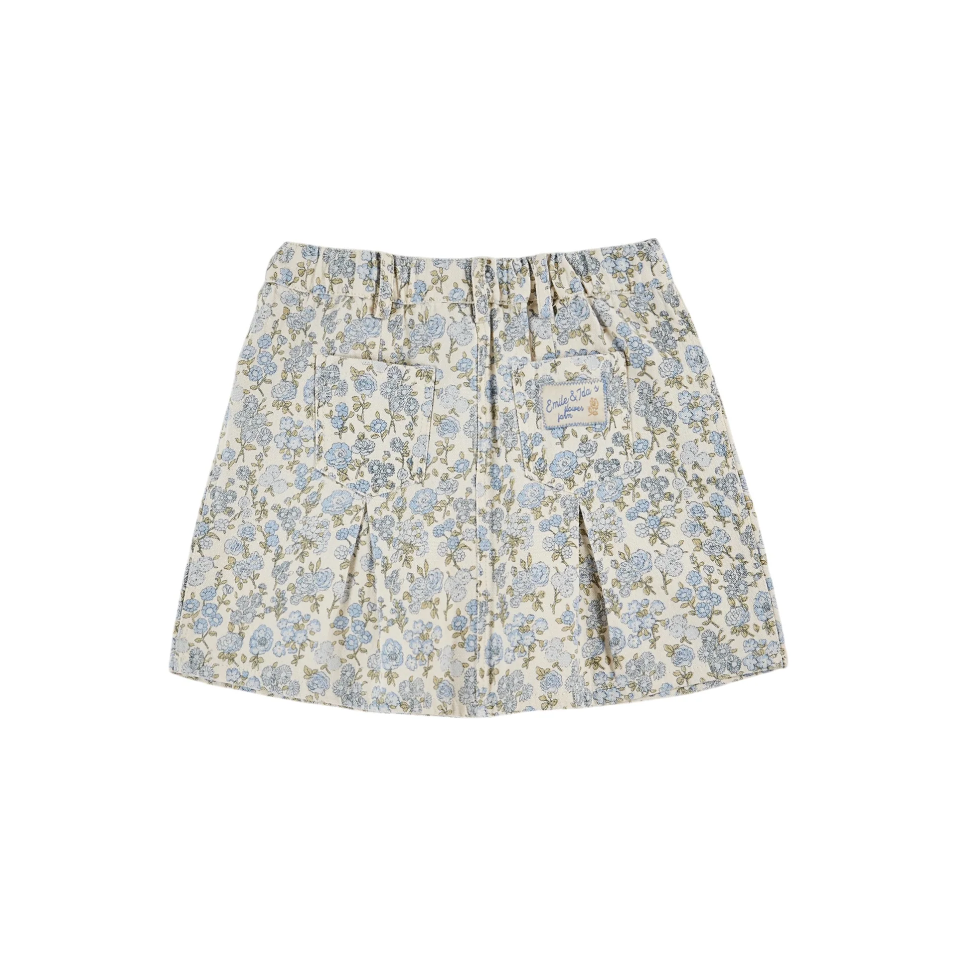 Emile Et Ida All Over Printed Skirt 100% Cotton Made In India (AD187A) - Champetre Bleu - Image 2