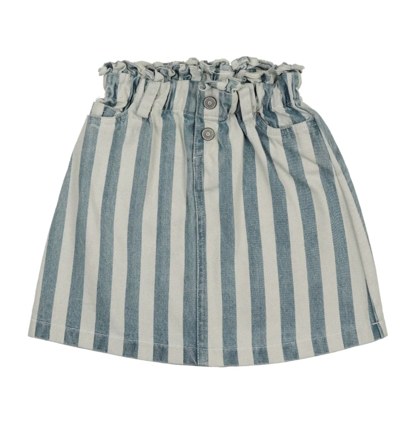 Farren And Me Bermuda Striped Skirt- Light Blue Denim Stripes (fss26-bs04)