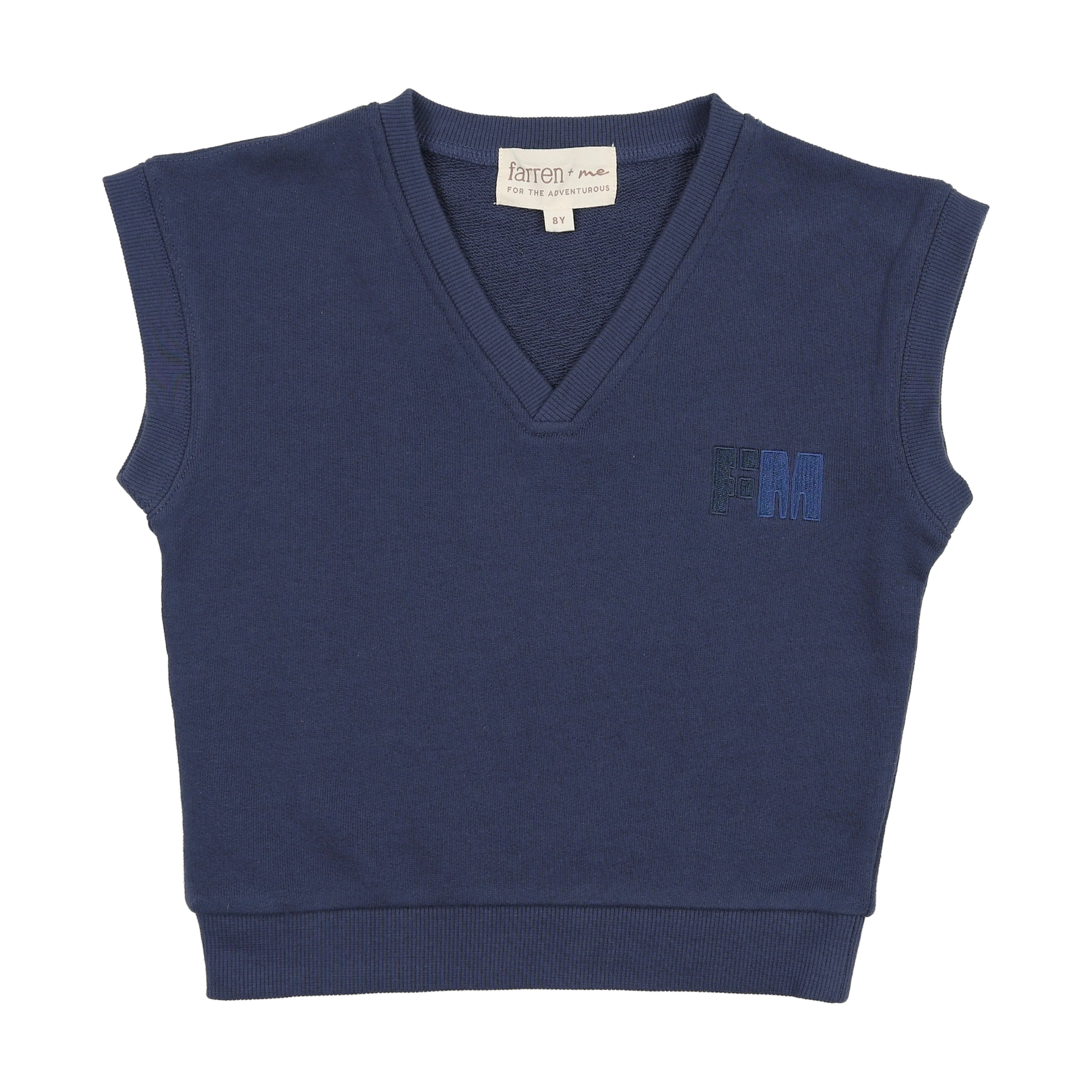 Farren And Me Washed Blue French Terry Vest (Faw25-10)