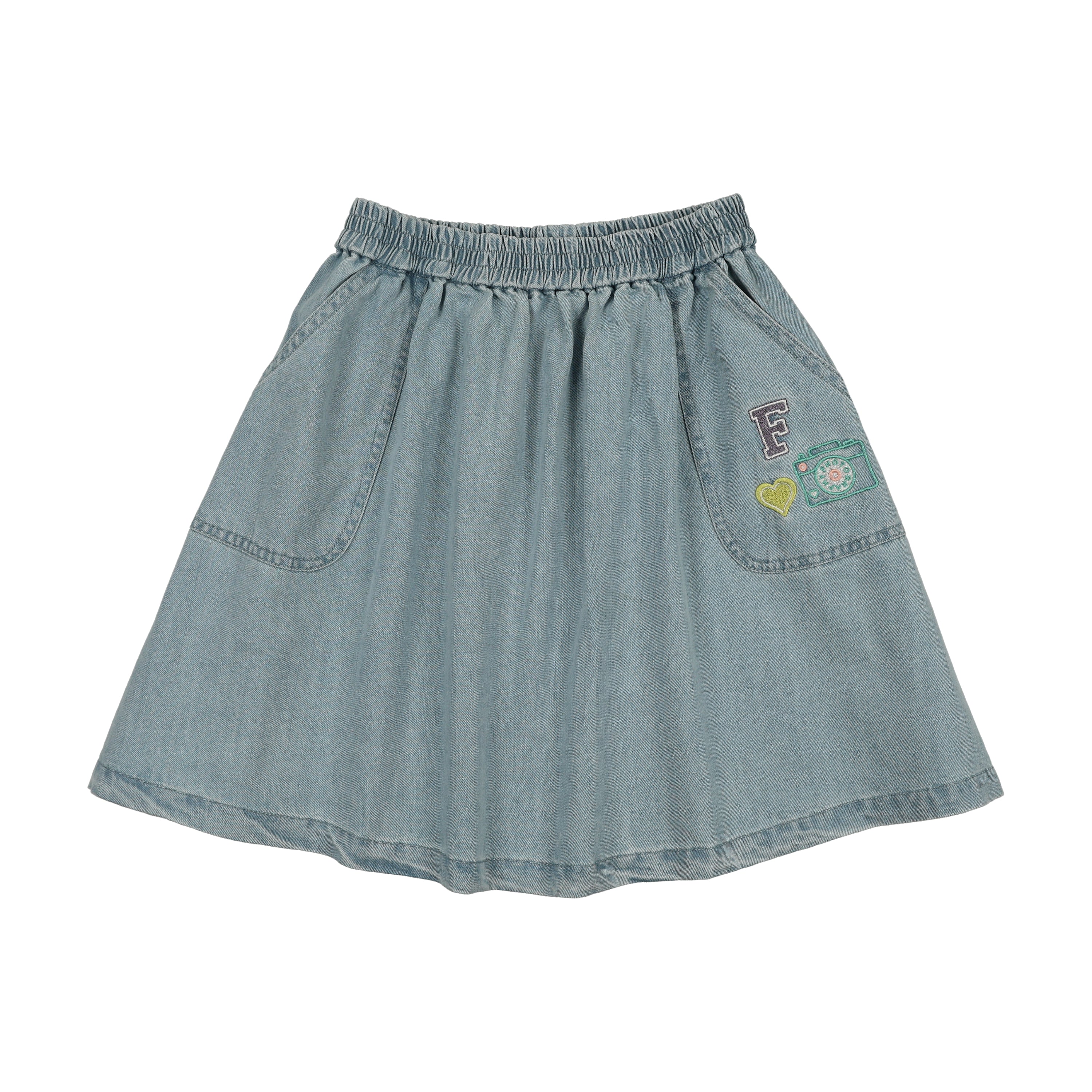 Froo Denim Patch Skirt Short