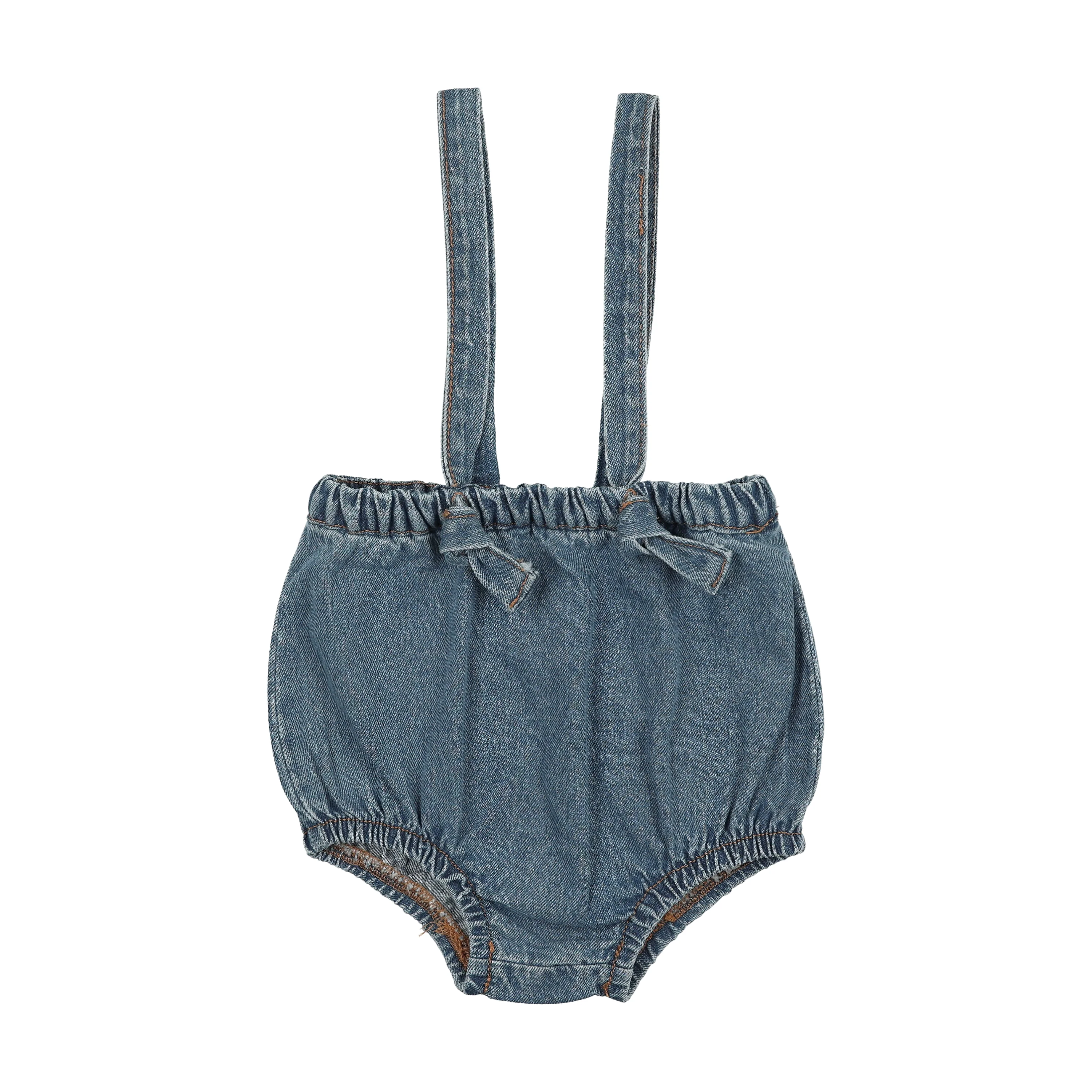 Farren And Me Strap Overalls W Back Pockets - Blue Denim