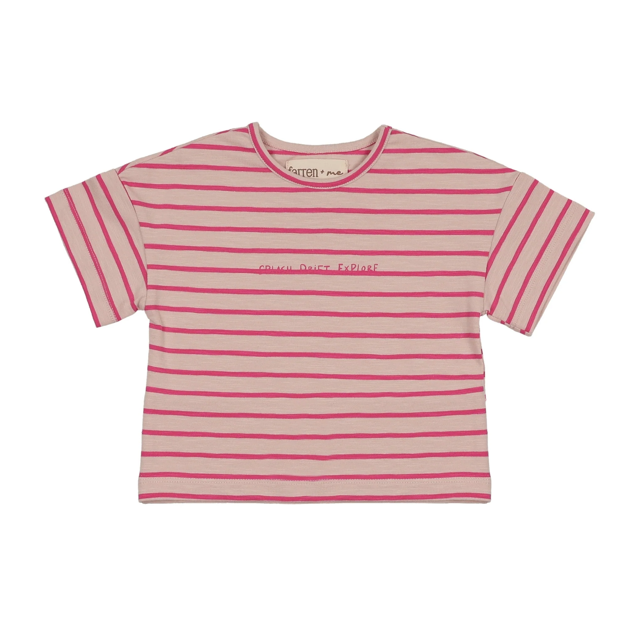 Farren And Me Striped Baby T-Shirt (For Bloomer - Hot Pink Stripes